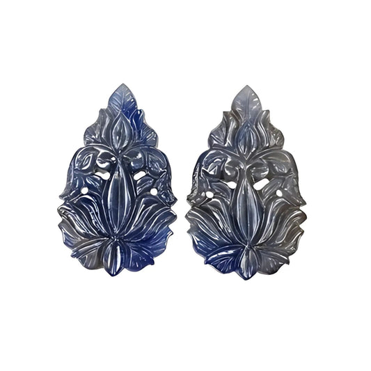 sapphire pear shape carving