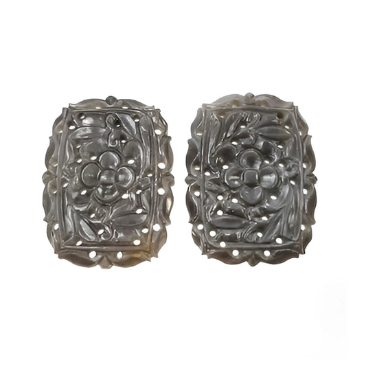 silver sapphire baguette carving