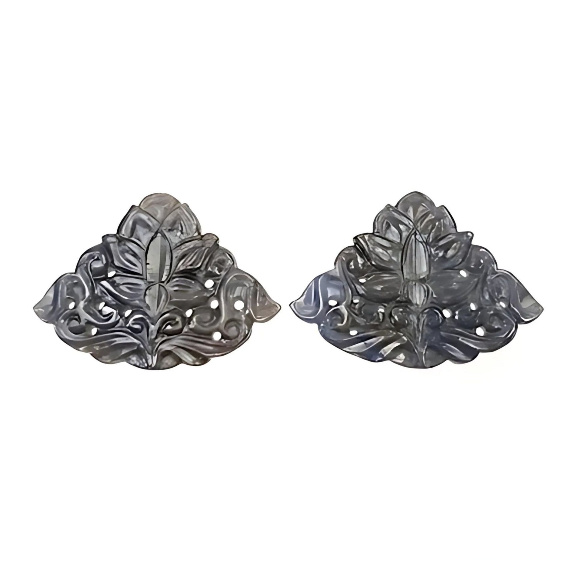 silver sapphire triangle carving