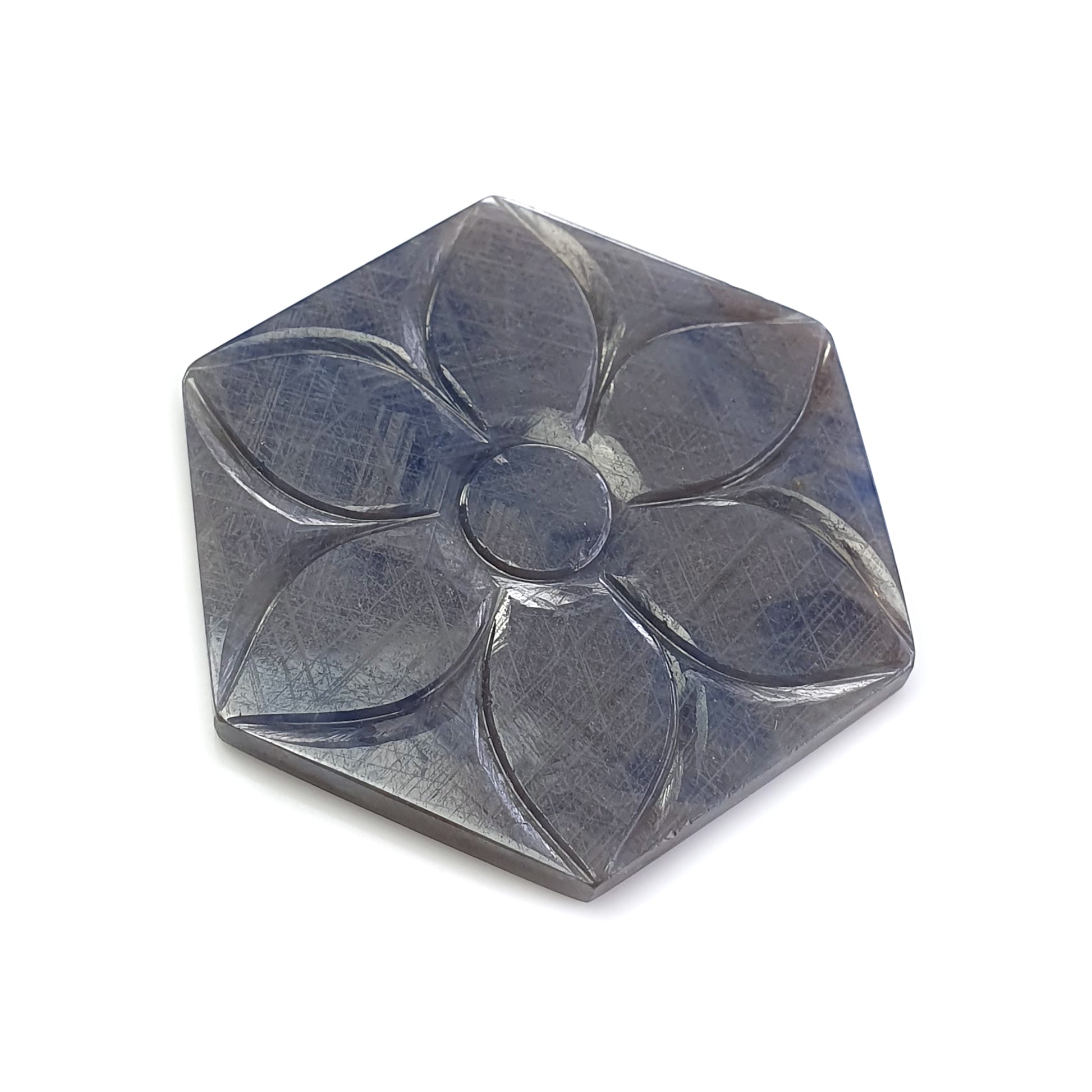 silver sapphire carving gemstone