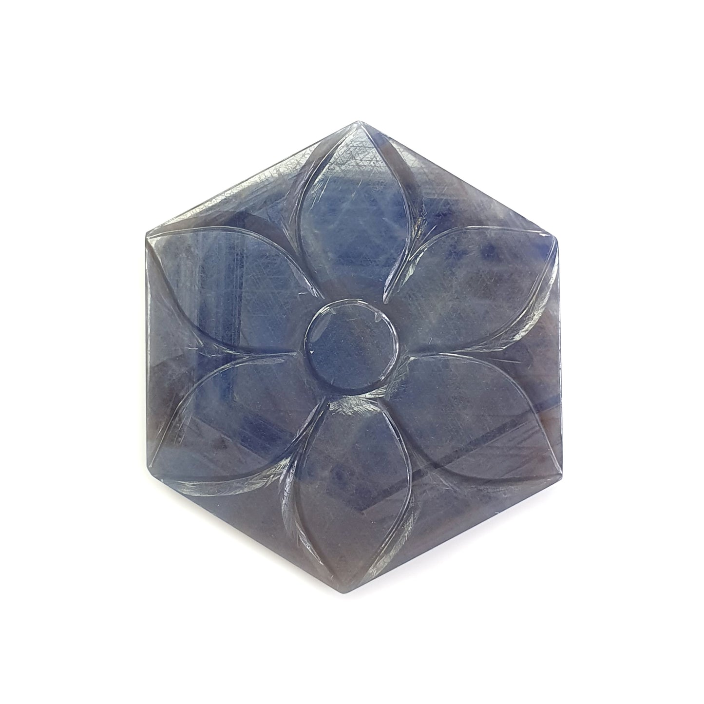 silver sapphire carving gemstone