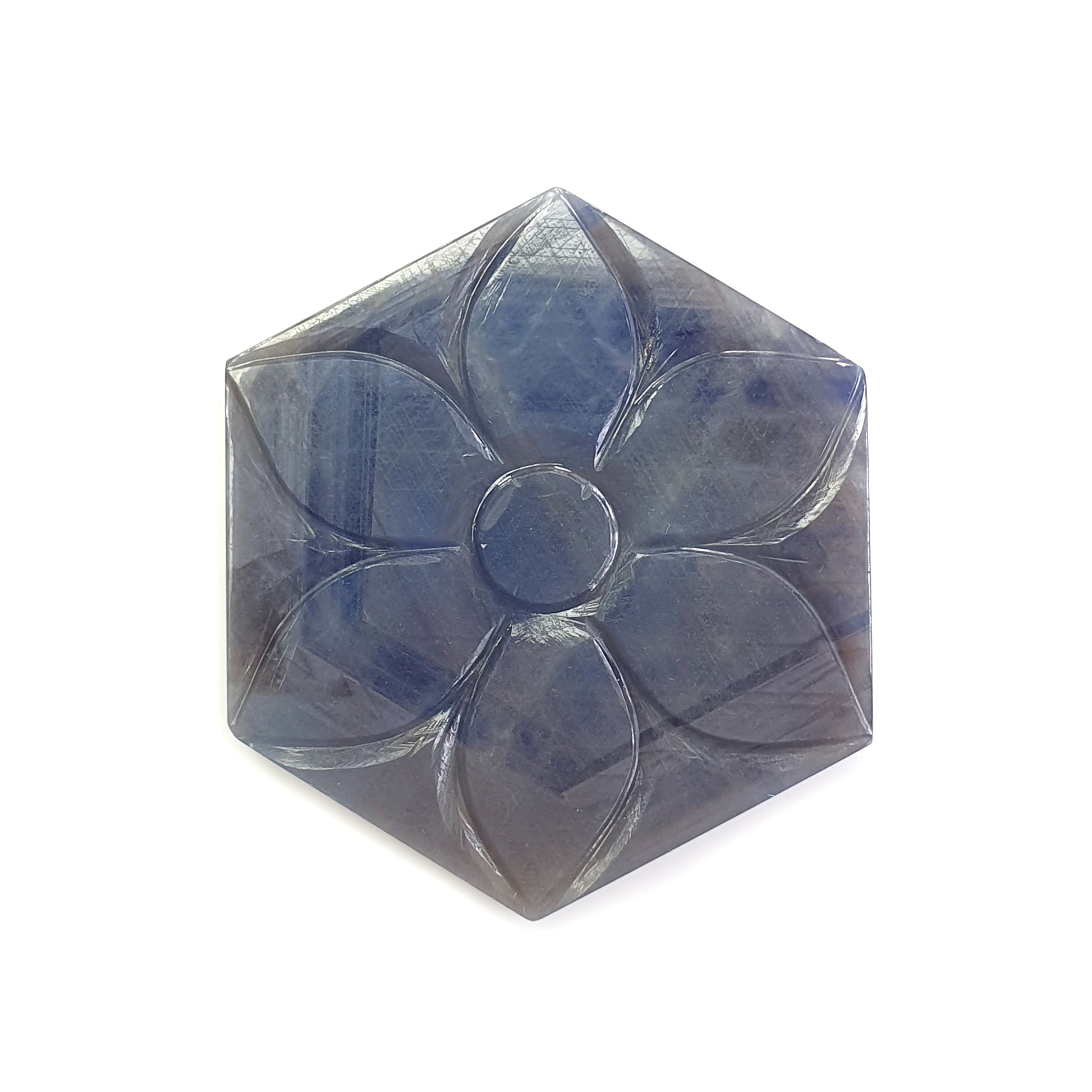 silver sapphire carving gemstone