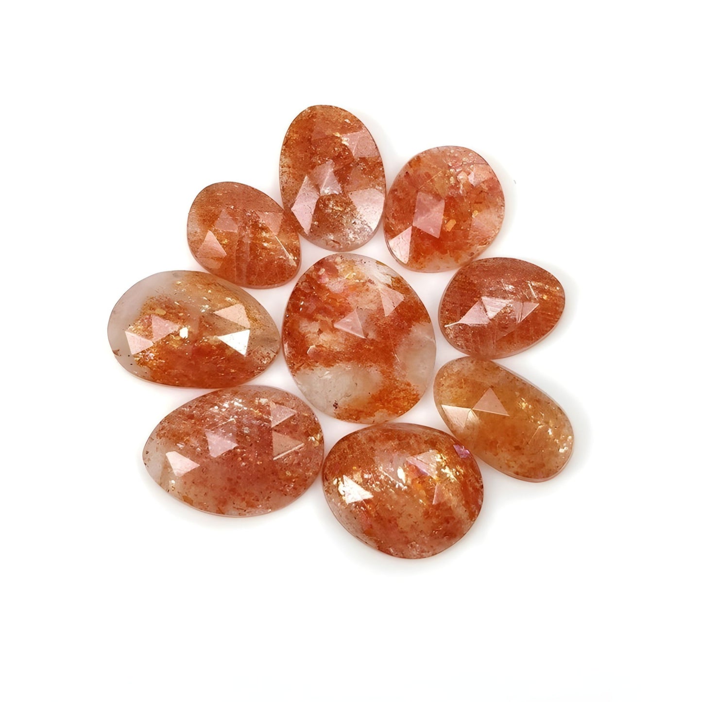 sunstone uneven shape rose cut