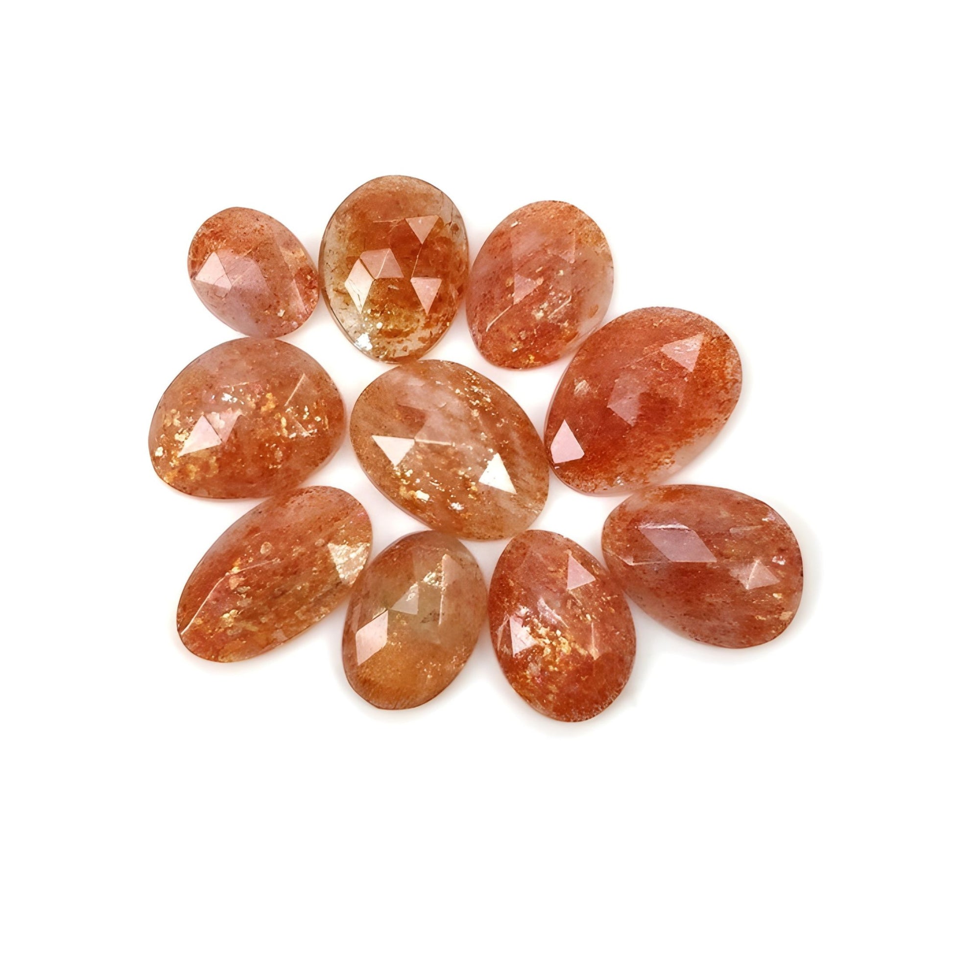 sunstone rose cut slices gemstone
