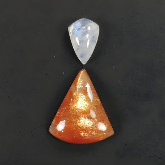sunstone, moonstone cabochon gemstone