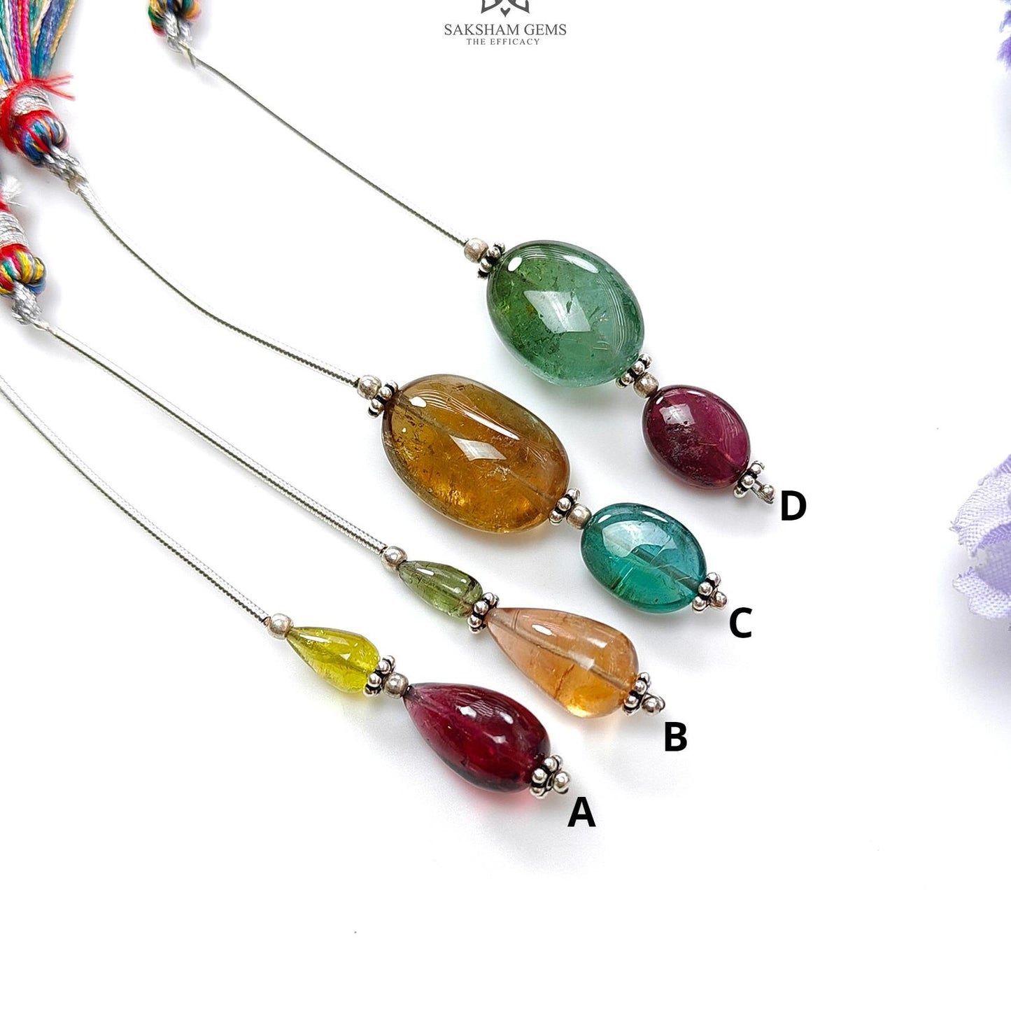 Watermelon Tourmaline Loose Beads : Natural Untreated Rubellite Tourmaline Gemstone Oval Teardrop Shape Plain Beads For Jewelry