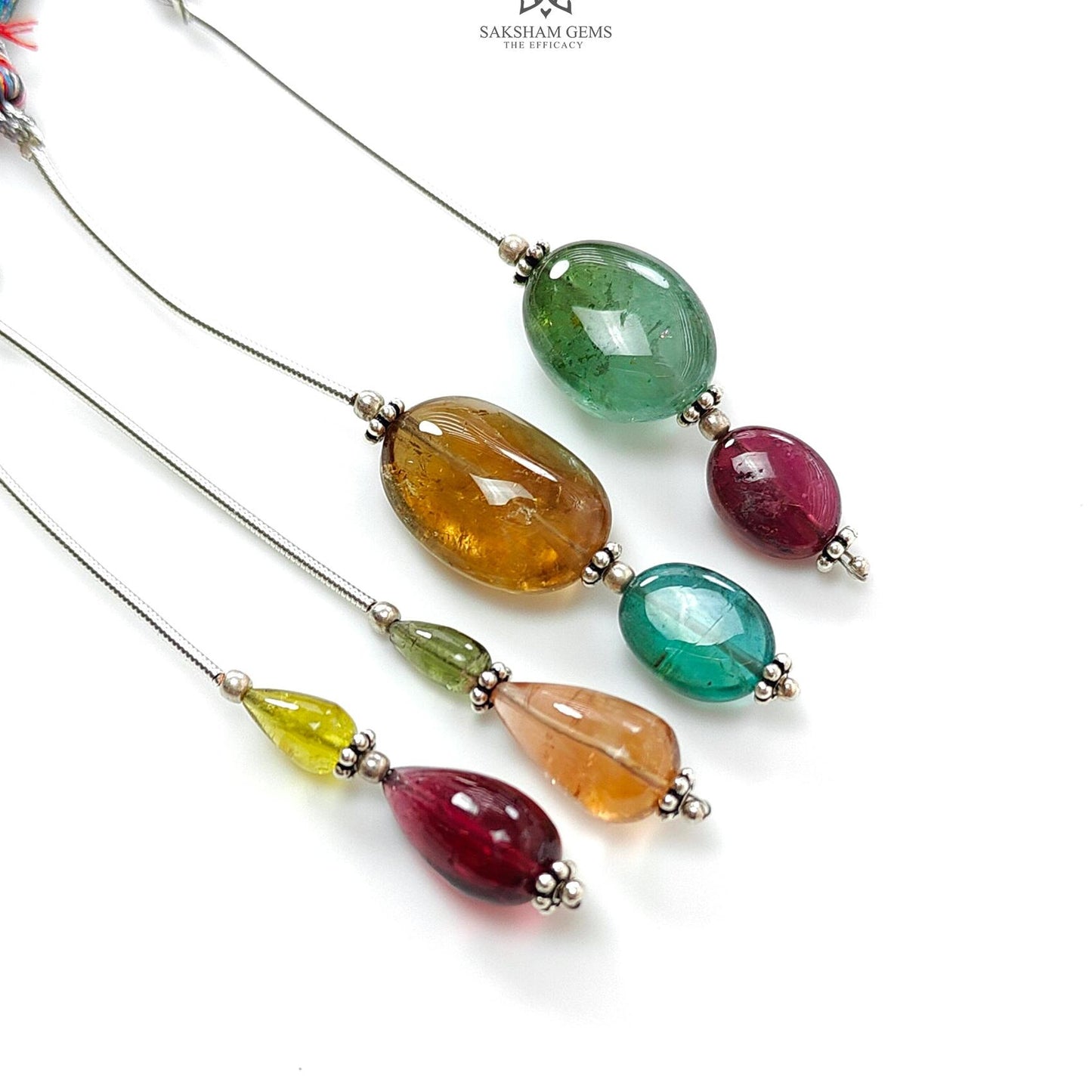 Watermelon Tourmaline Loose Beads : Natural Untreated Rubellite Tourmaline Gemstone Oval Teardrop Shape Plain Beads For Jewelry