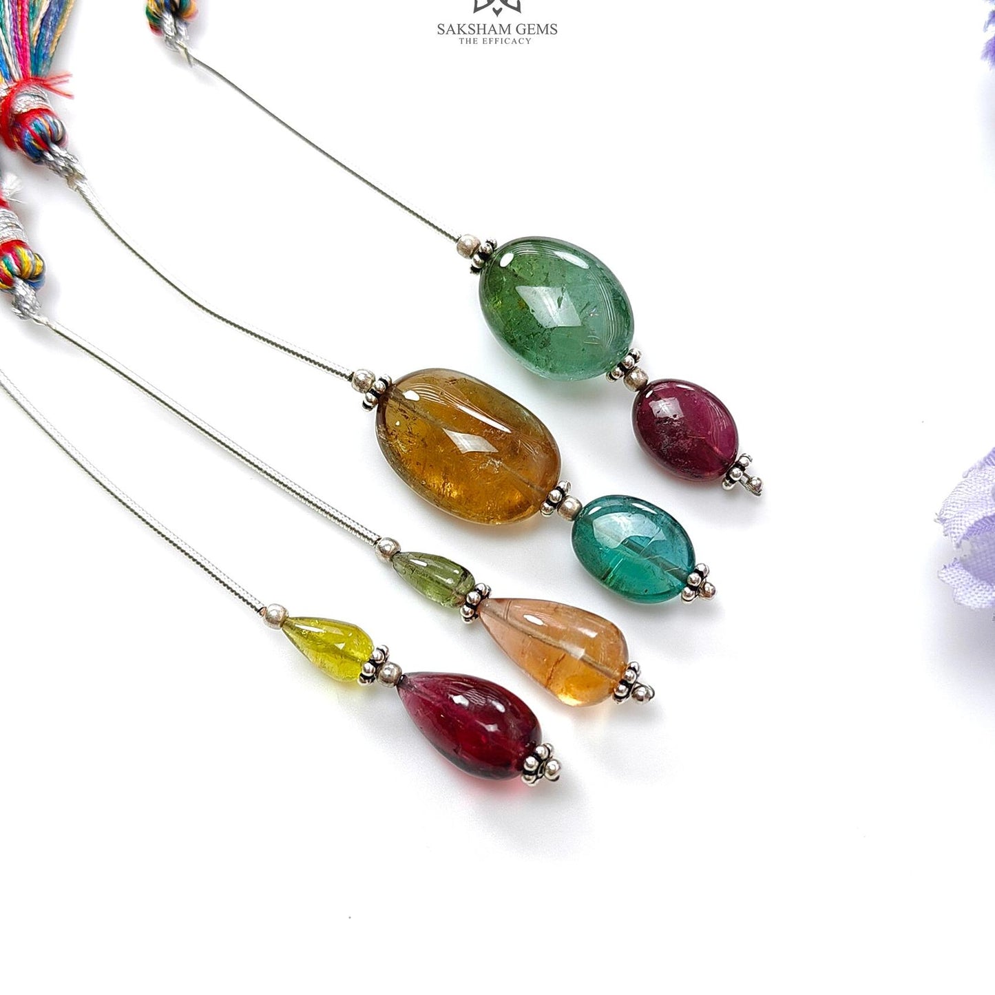 Watermelon Tourmaline Loose Beads : Natural Untreated Rubellite Tourmaline Gemstone Oval Teardrop Shape Plain Beads For Jewelry