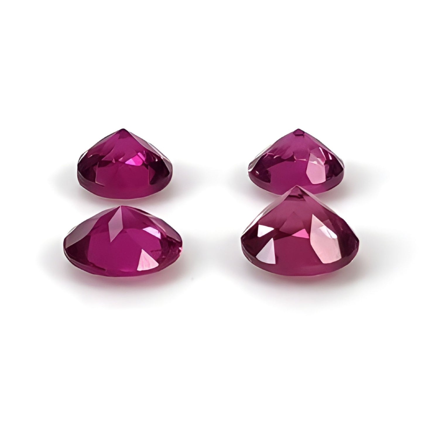 2.25cts Rubellite Tourmaline Natural Untreated Gemstone Faceted Cut Round Shape 4pcs