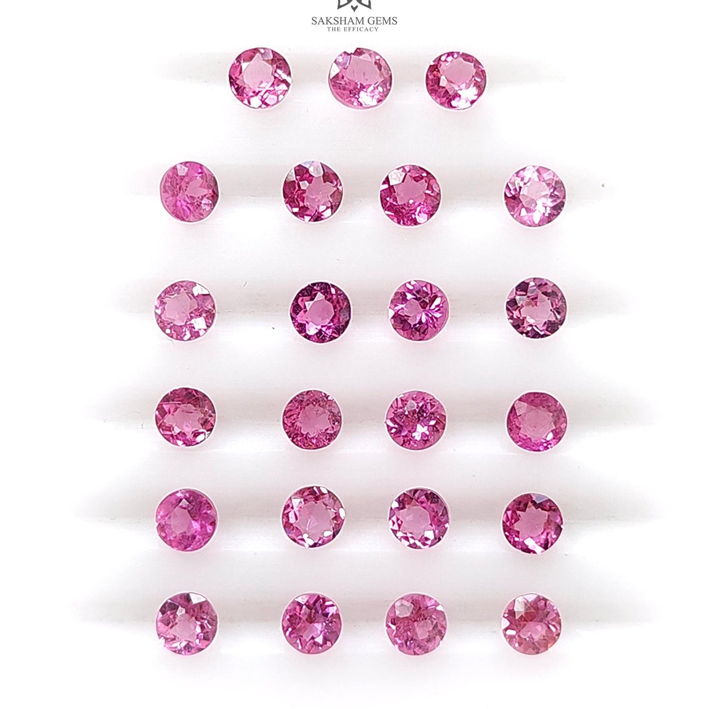 Pink Tourmaline Gemstone Faceted Cut: Natural Untreated Tourmaline Round Shape Lot For Jewelry