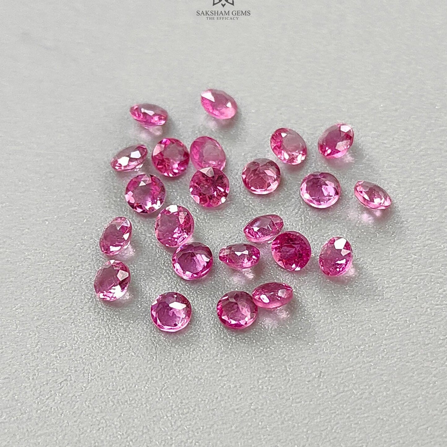 Pink Tourmaline Gemstone Faceted Cut: Natural Untreated Tourmaline Round Shape Lot For Jewelry