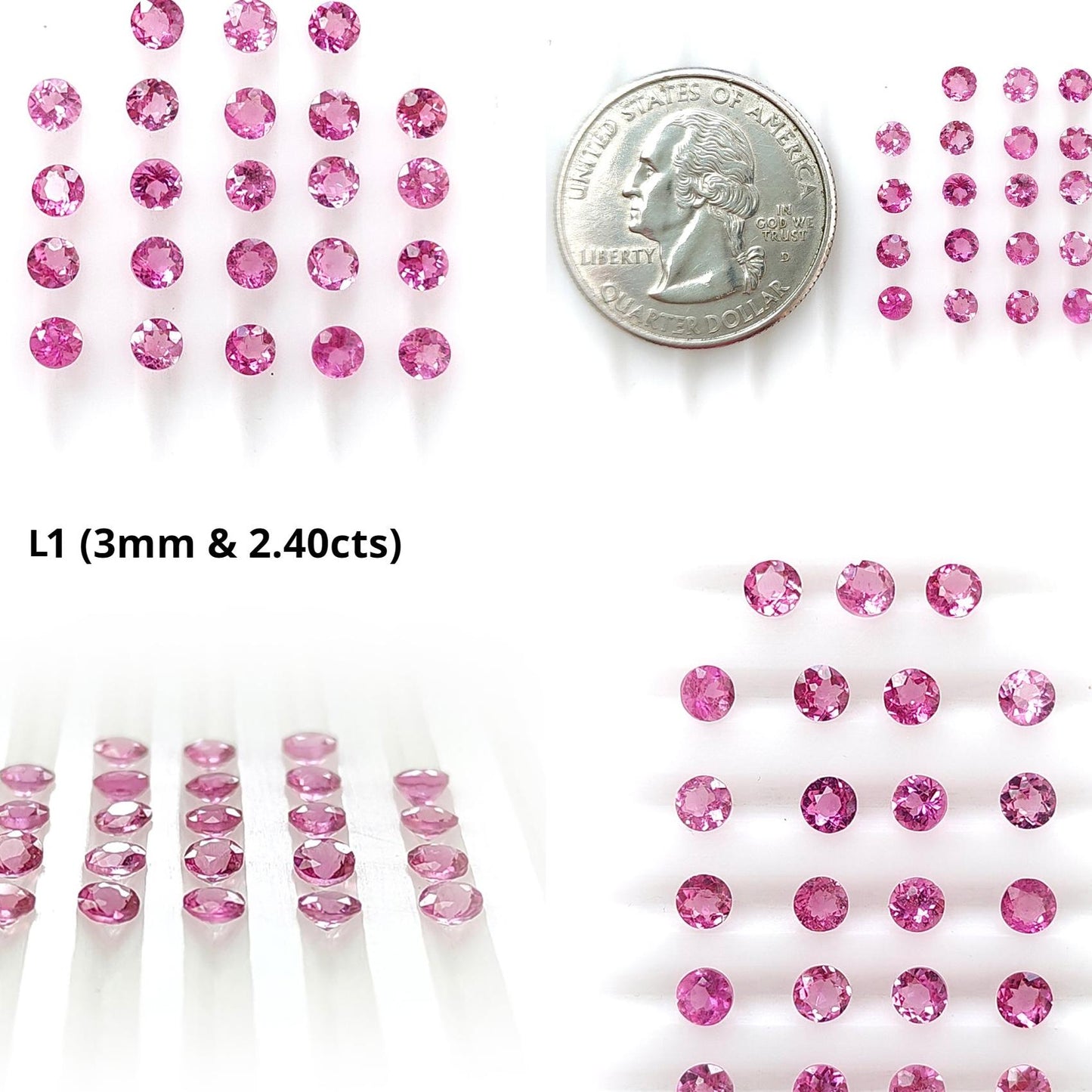 Pink Tourmaline Gemstone Faceted Cut: Natural Untreated Tourmaline Round Shape Lot For Jewelry