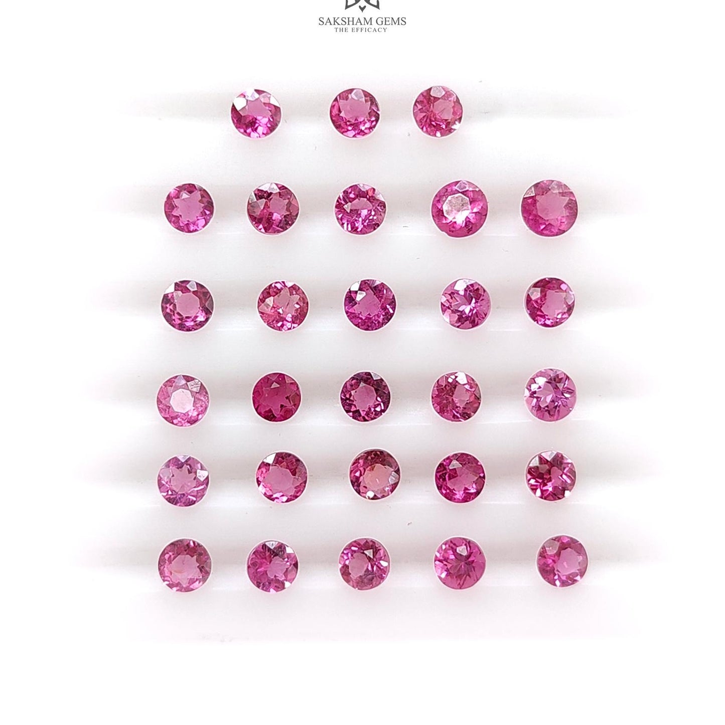 Pink Tourmaline Gemstone Faceted Cut: Natural Untreated Tourmaline Round Shape Lot For Jewelry