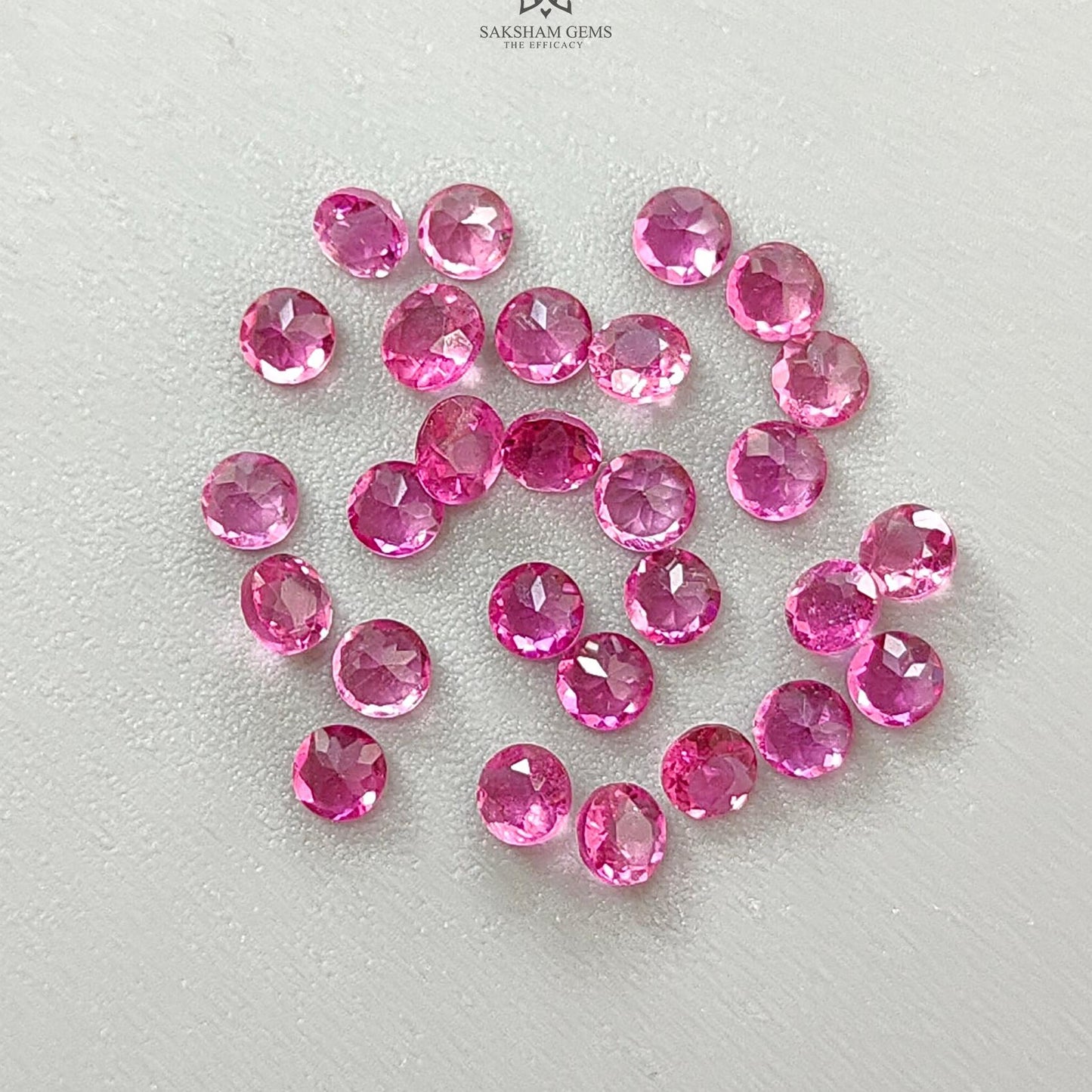 Pink Tourmaline Gemstone Faceted Cut: Natural Untreated Tourmaline Round Shape Lot For Jewelry