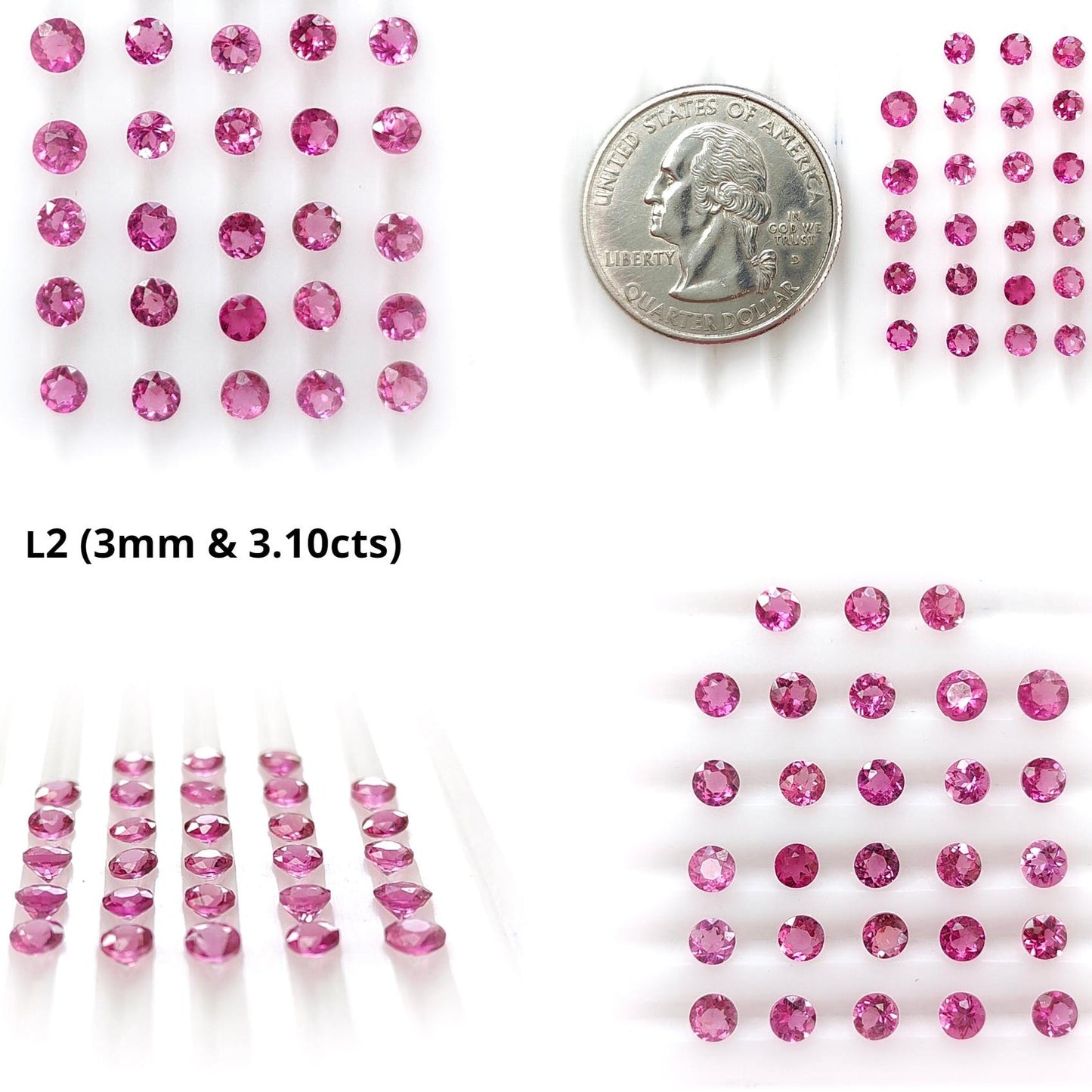Pink Tourmaline Gemstone Faceted Cut: Natural Untreated Tourmaline Round Shape Lot For Jewelry