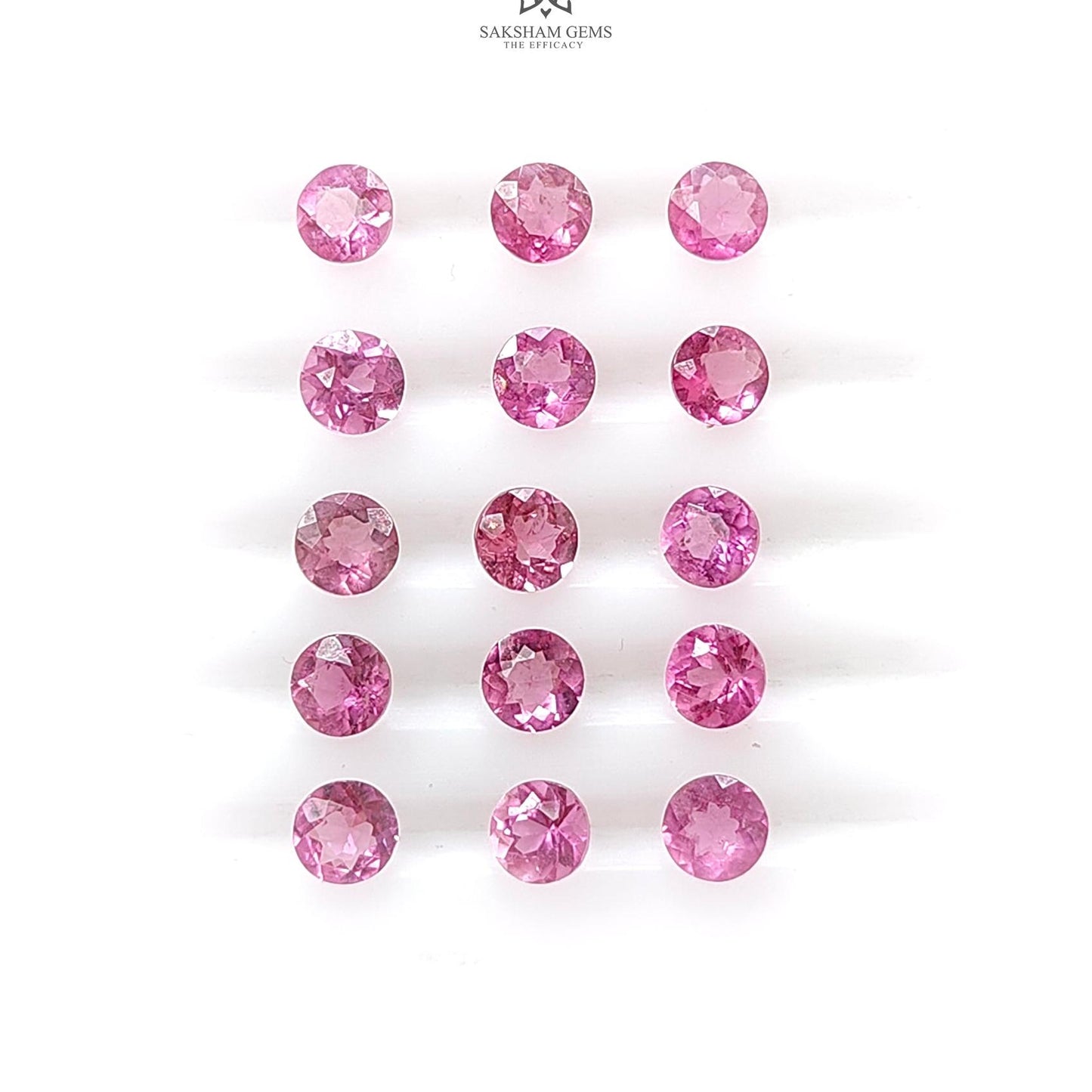 Pink Tourmaline Gemstone Faceted Cut: Natural Untreated Tourmaline Round Shape Lot For Jewelry