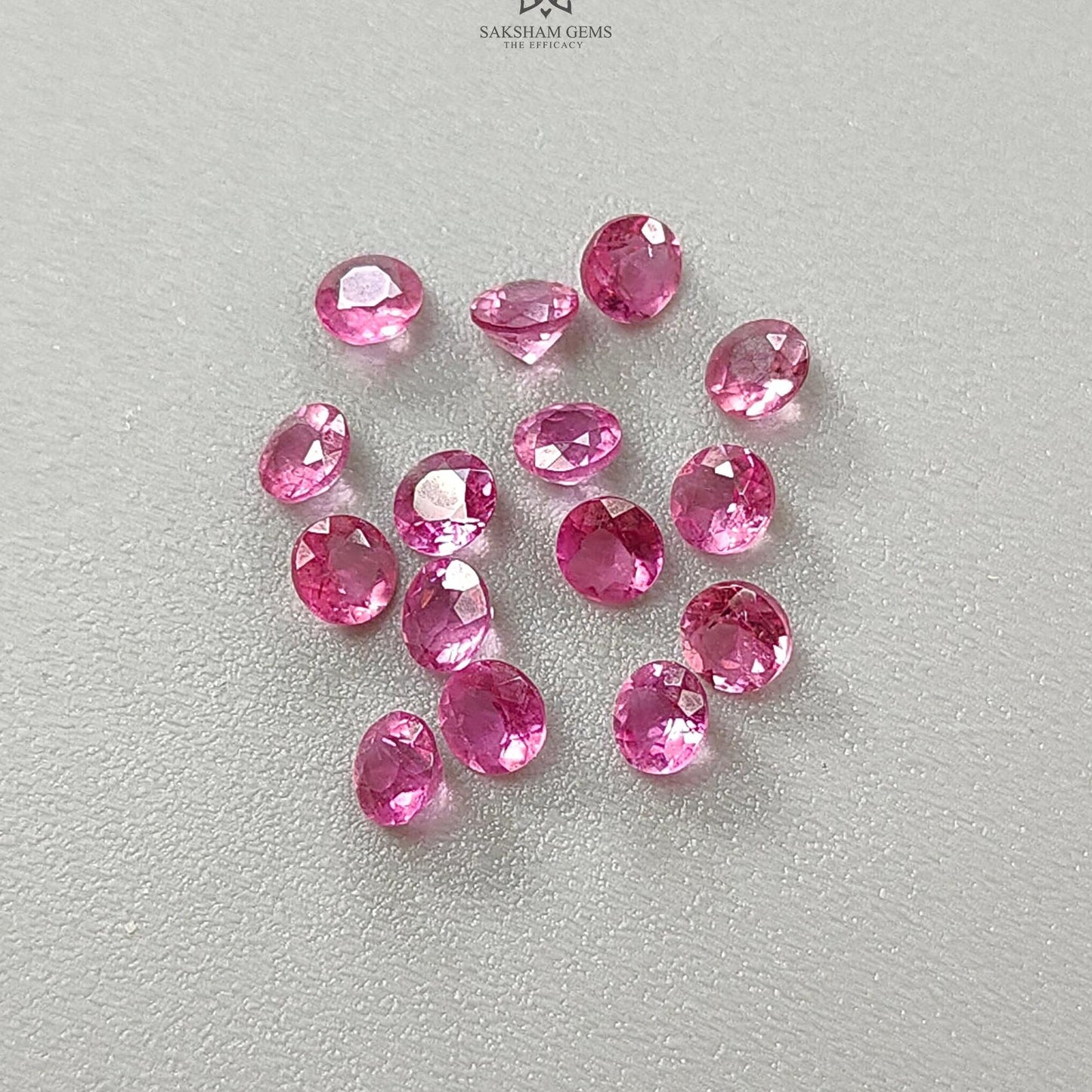 Pink Tourmaline Gemstone Faceted Cut: Natural Untreated Tourmaline Round Shape Lot For Jewelry