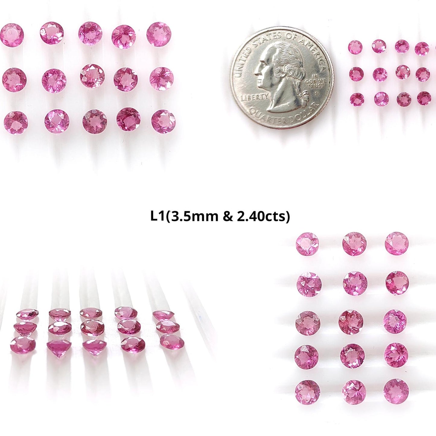Pink Tourmaline Gemstone Faceted Cut: Natural Untreated Tourmaline Round Shape Lot For Jewelry