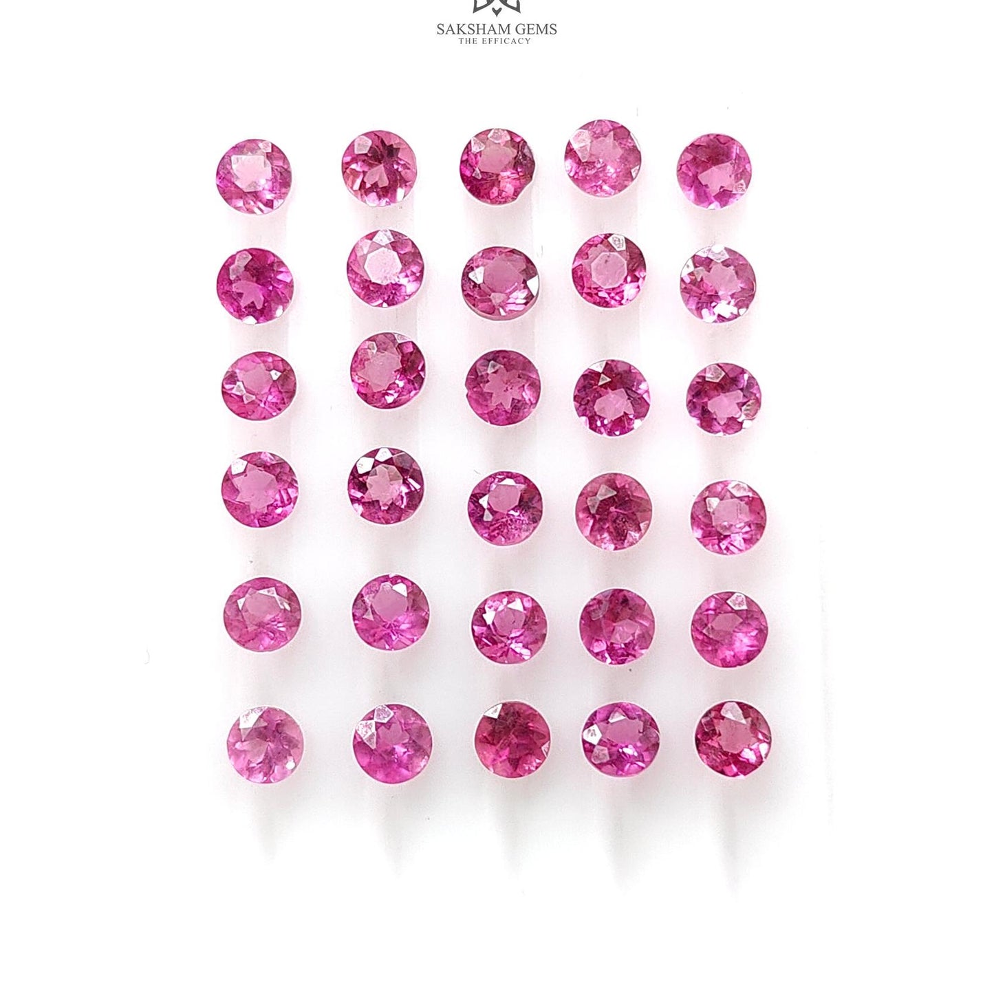 Pink Tourmaline Gemstone Faceted Cut: Natural Untreated Tourmaline Round Shape Lot For Jewelry