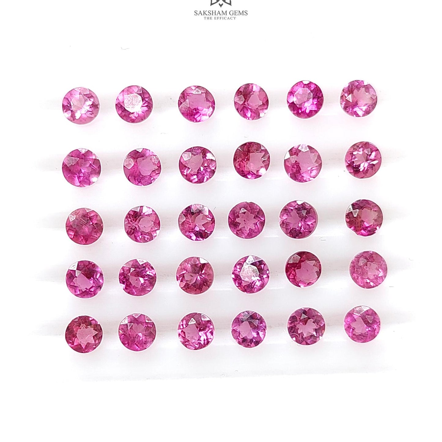 Pink Tourmaline Gemstone Faceted Cut: Natural Untreated Tourmaline Round Shape Lot For Jewelry