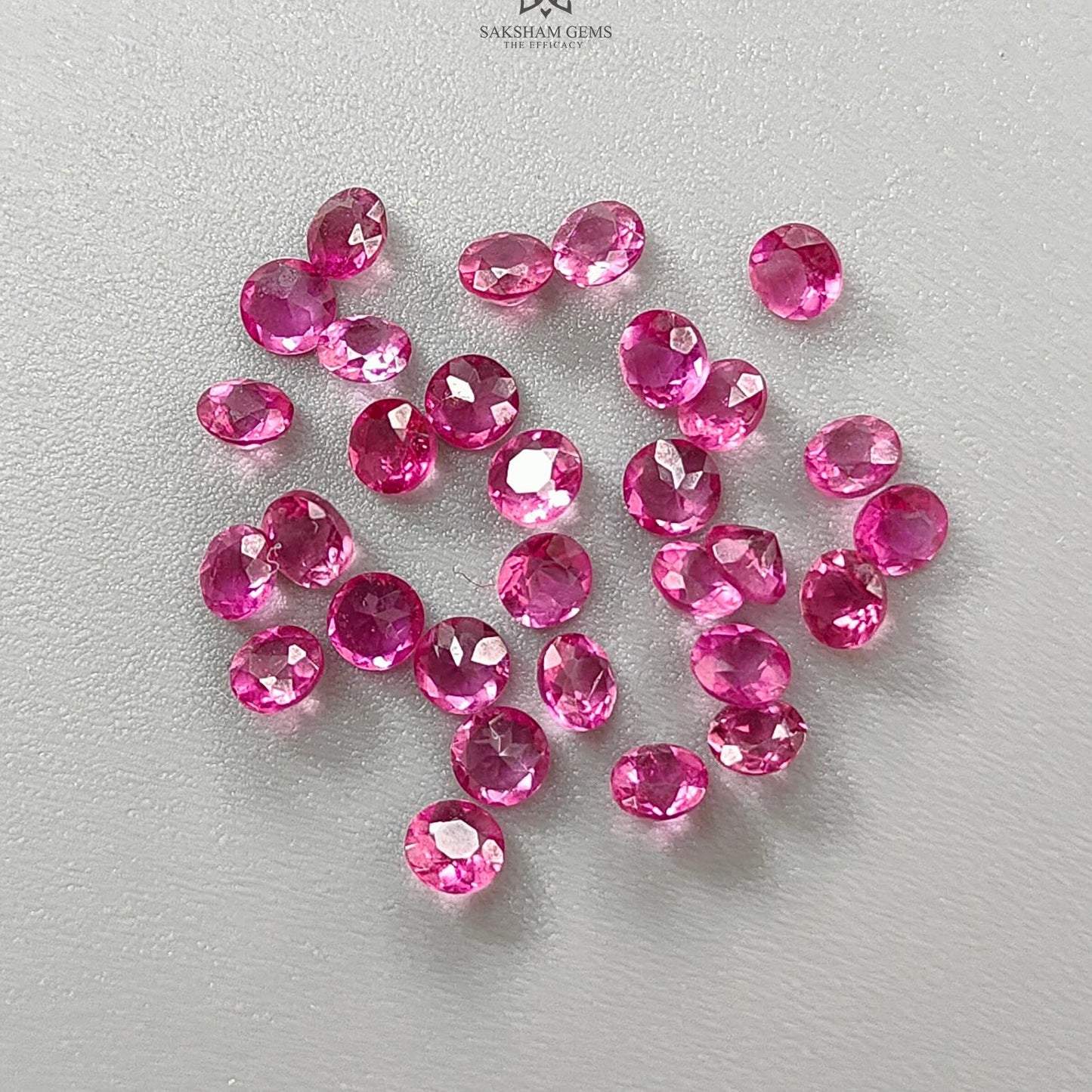 Pink Tourmaline Gemstone Faceted Cut: Natural Untreated Tourmaline Round Shape Lot For Jewelry