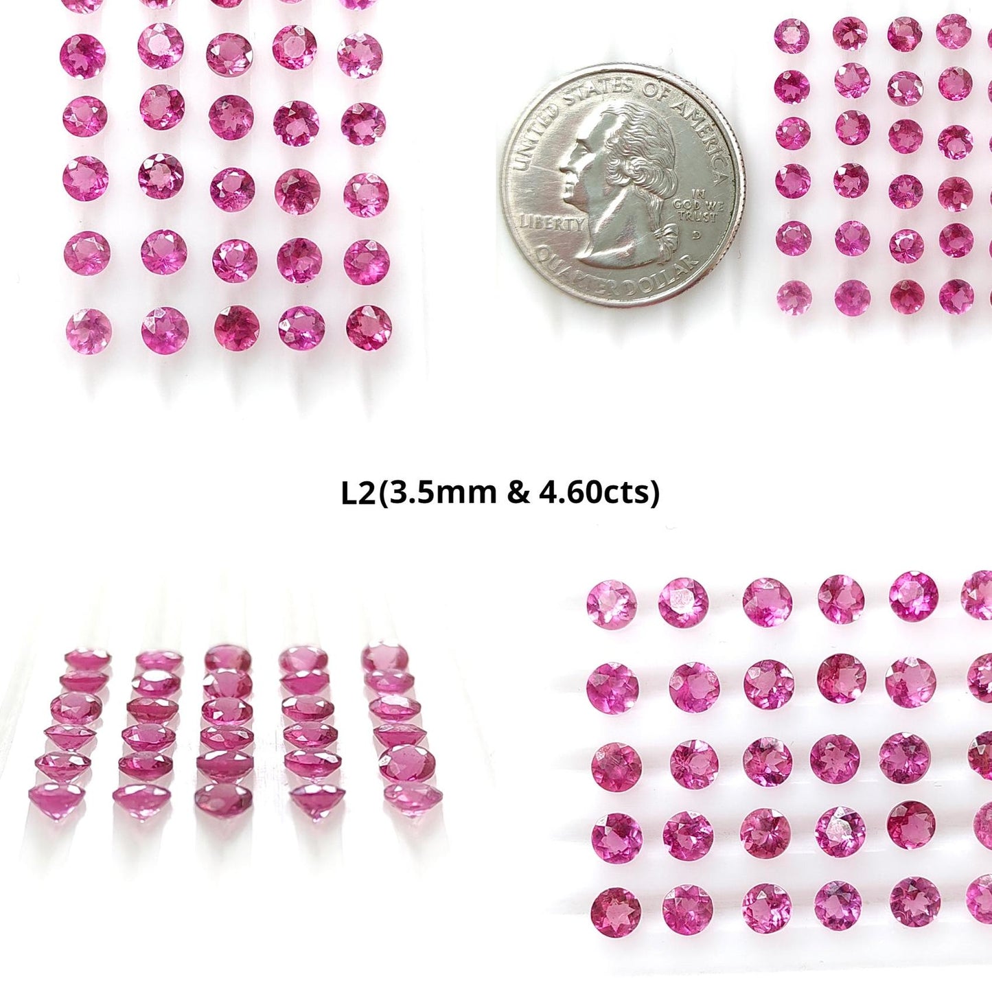 Pink Tourmaline Gemstone Faceted Cut: Natural Untreated Tourmaline Round Shape Lot For Jewelry