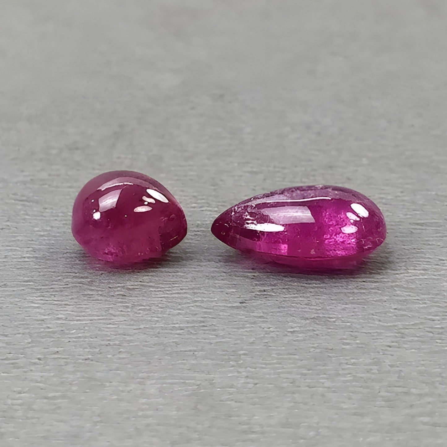 5.70cts Watermelon Tourmaline Natural Untreated Cabochon Gemstone Pear Shape 2pcs