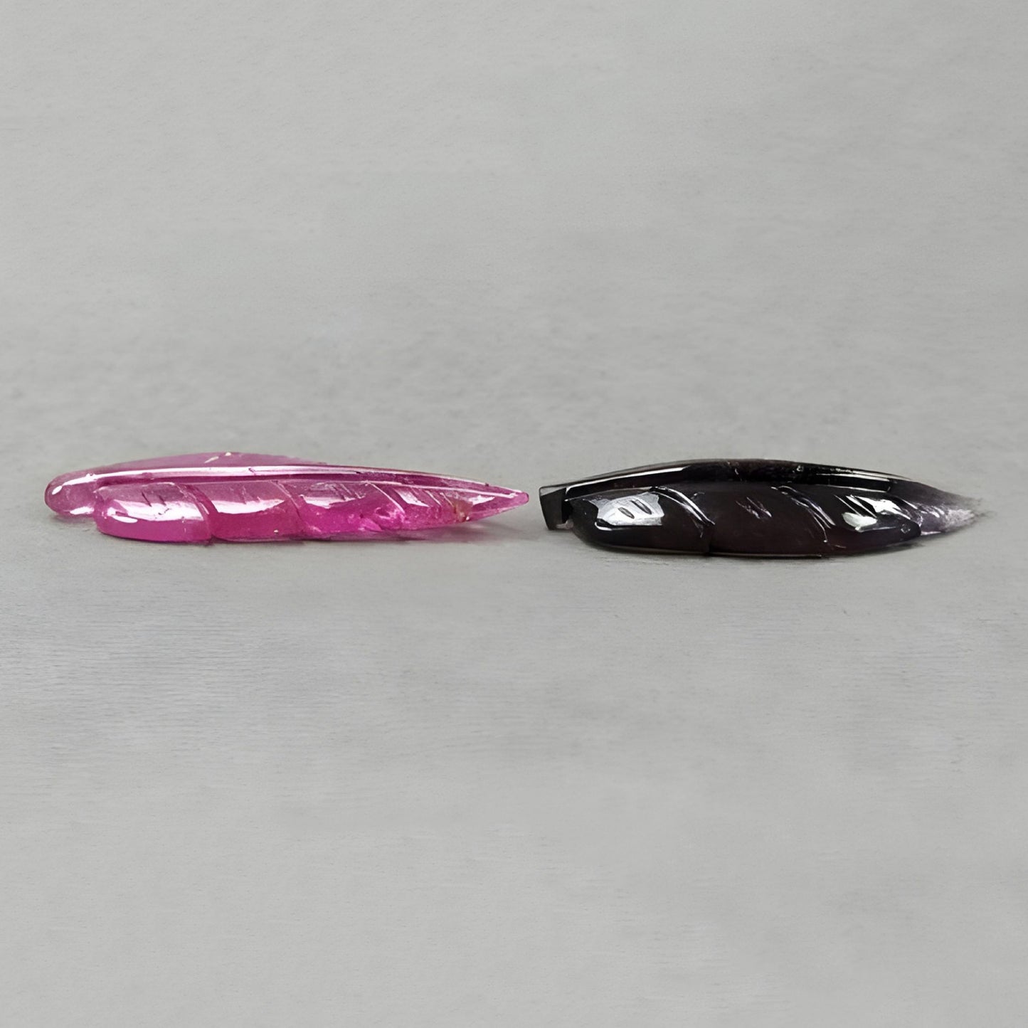 32.55cts Watermelon Tourmaline Natural Untreated Carving Gemstone Leaf Shape 2pcs