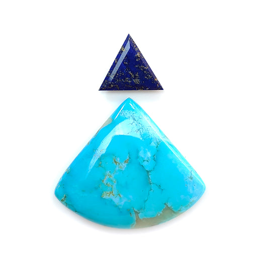 turquoise, lapis lazuli cabochon
