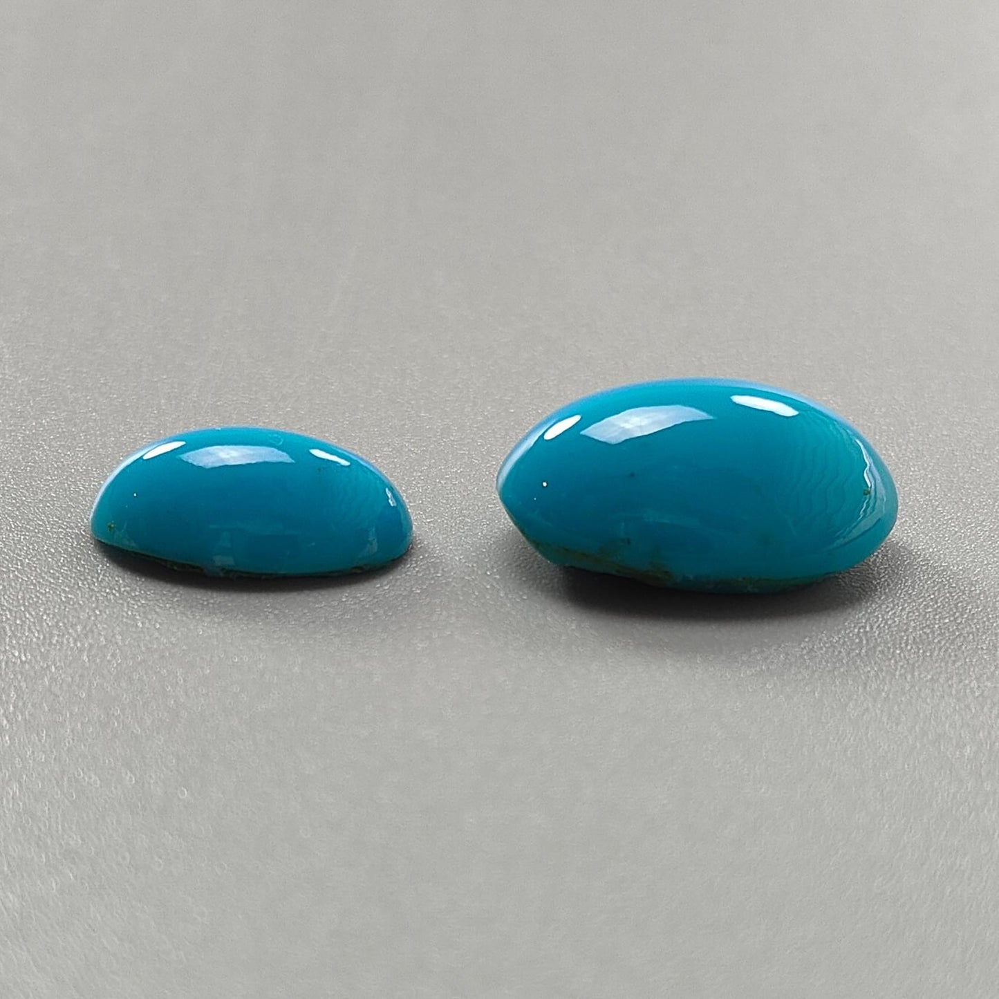 Blue Turquoise Gemstone Cabochon: Natural Untreated Sleeping Beauty Turquoise Oval, Round Shape 2pcs Set December Birthstone