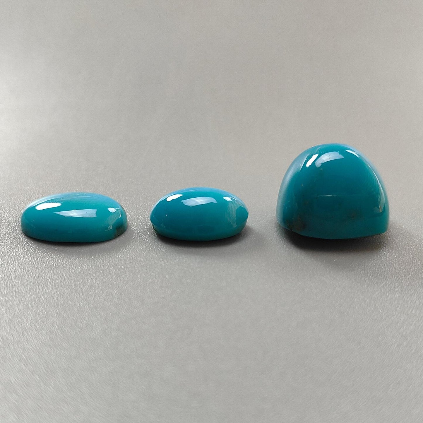 Blue Turquoise Gemstone Cabochon: Natural Untreated Sleeping Beauty Turquoise Oval, Cushion Shape 3pcs Set December Birthstone