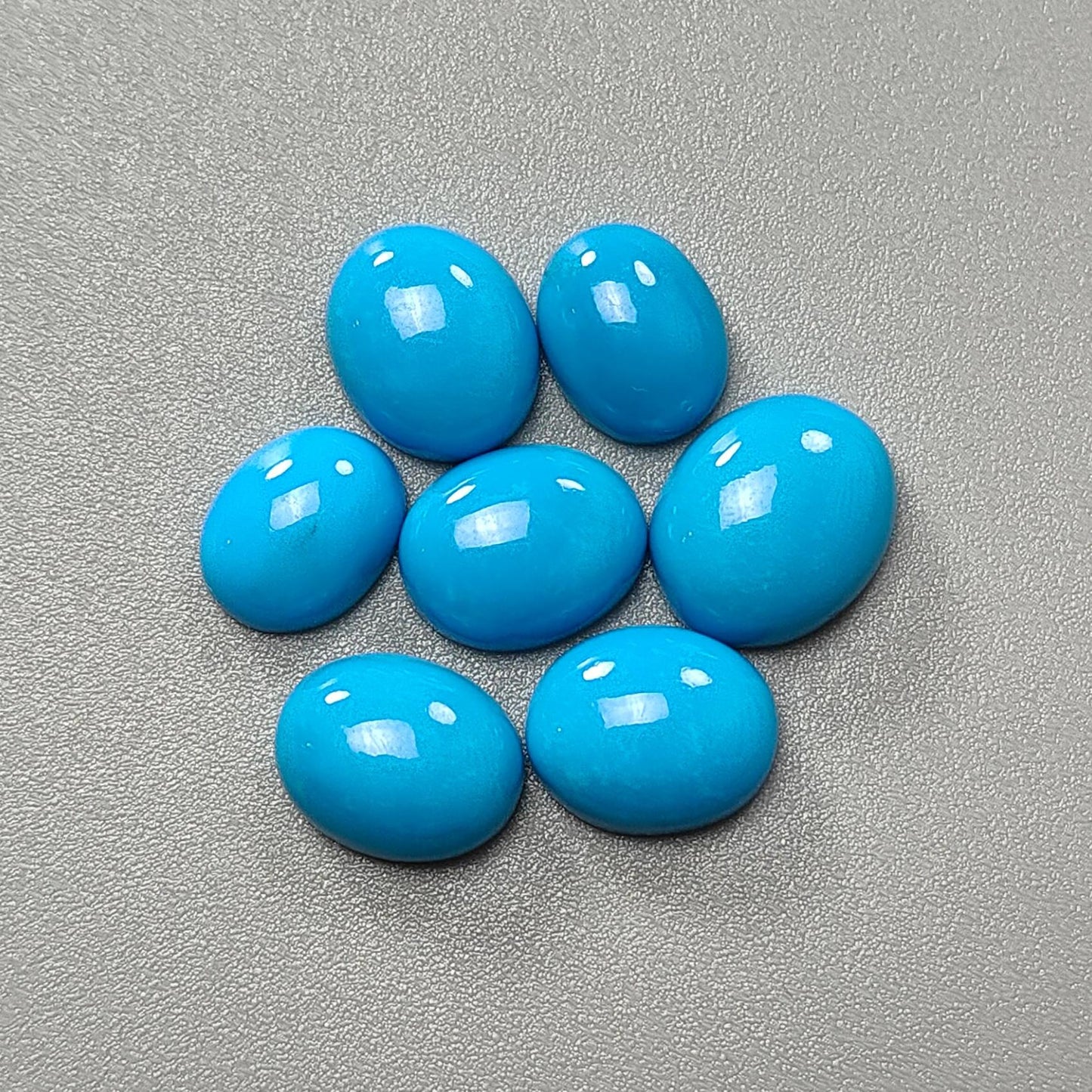 Blue Turquoise Gemstone Cabochon: 25.10cts Natural Sleeping Beauty Arizona Turquoise Oval Shape 10*8mm - 12*10mm 7pc Lot December Birthstone