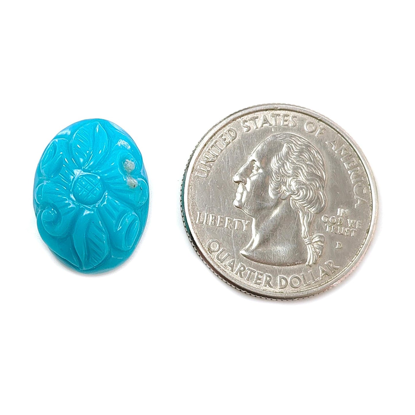 Blue Turquoise Gemstone Carving: 11.30cts Natural Turquoise Hand Carved Oval Shape Cabochon 18*14mm 1pc for Jewelry December Birthstone