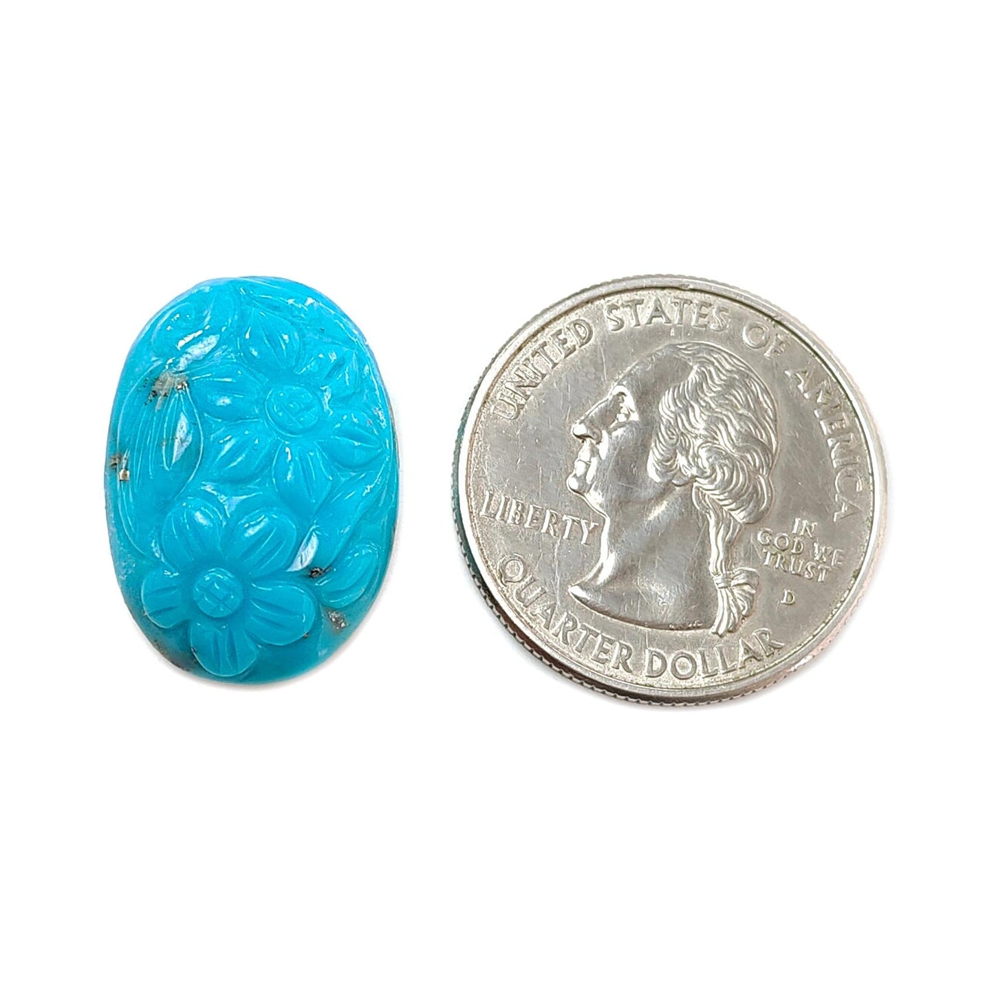 Blue Turquoise Gemstone Carving: 19.20cts Natural Turquoise Hand Carved Oval Shape Cabochon 22*16mm 1pc for Jewelry December Birthstone
