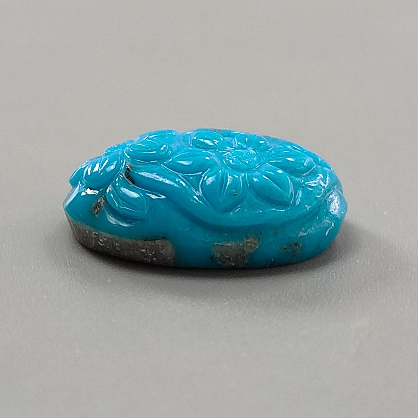 Blue Turquoise Gemstone Carving: 19.20cts Natural Turquoise Hand Carved Oval Shape Cabochon 22*16mm 1pc for Jewelry December Birthstone