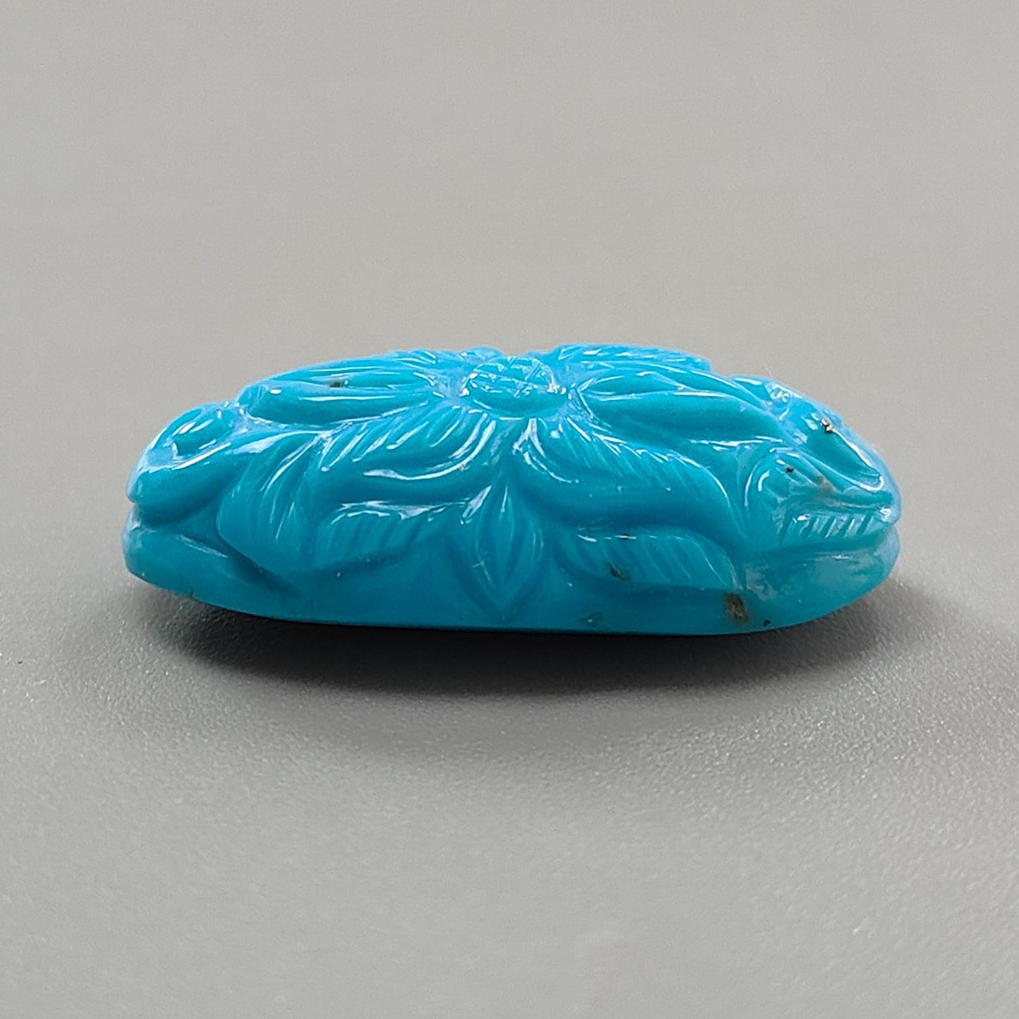 Blue Turquoise Gemstone Carving: 24.30cts Natural Turquoise Hand Carved Oval Shape Cabochon 29*14mm 1pc for Jewelry December Birthstone