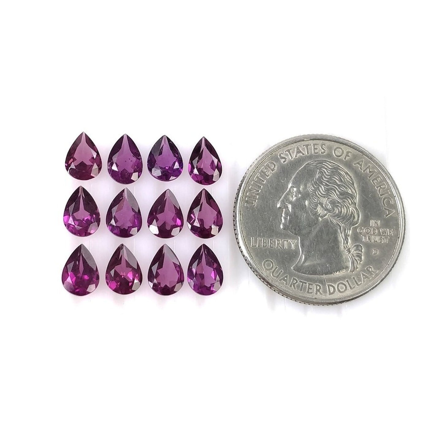 23.75cts Purple Garnet Gemstone Faceted Cut Natural Untreated Pear Shape 35pcs