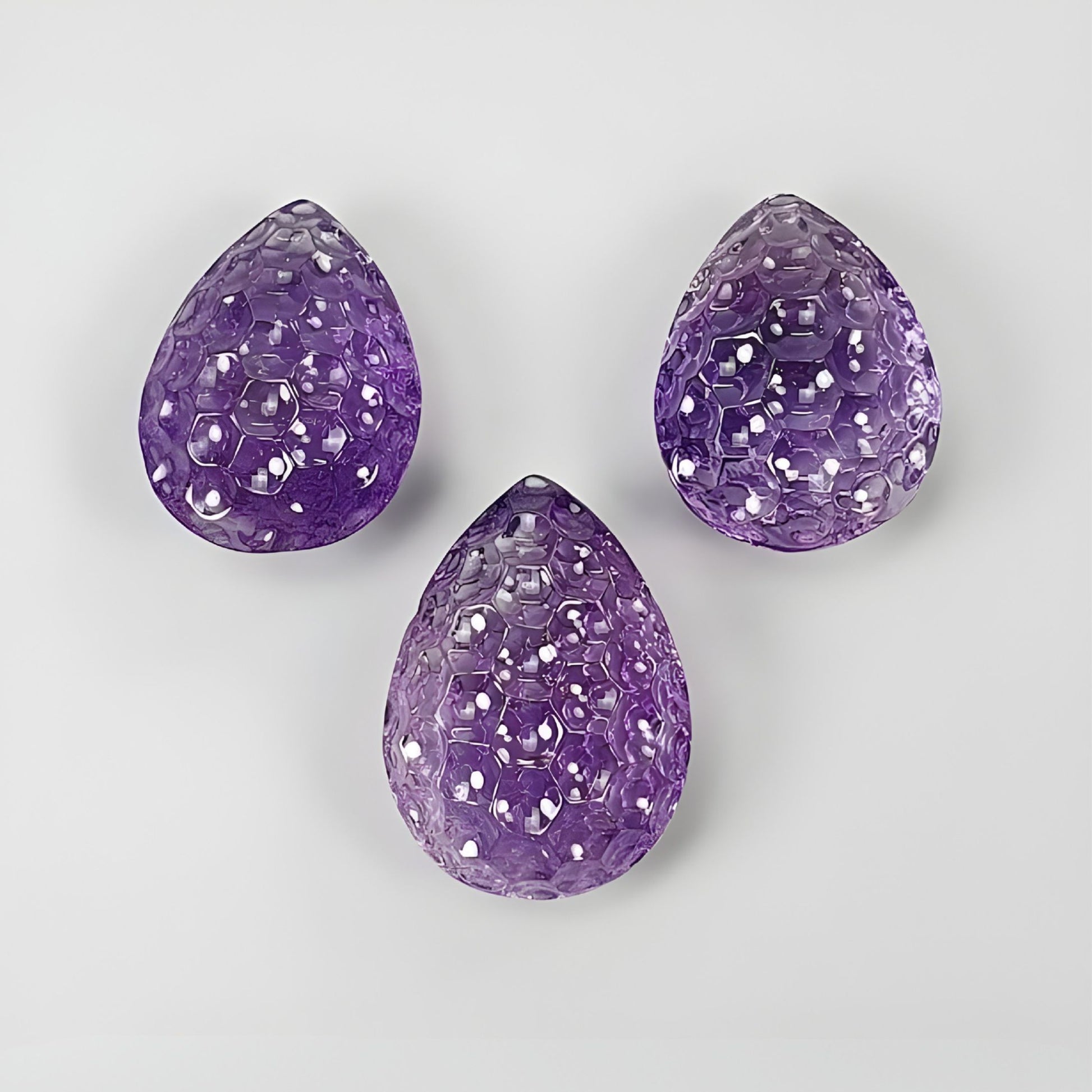amethyst pear shape carving