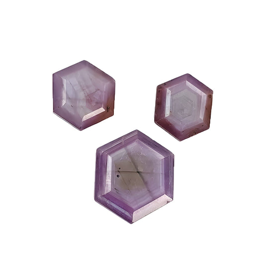 Raspberry Sapphire Hexagon Shape Faceted Cut