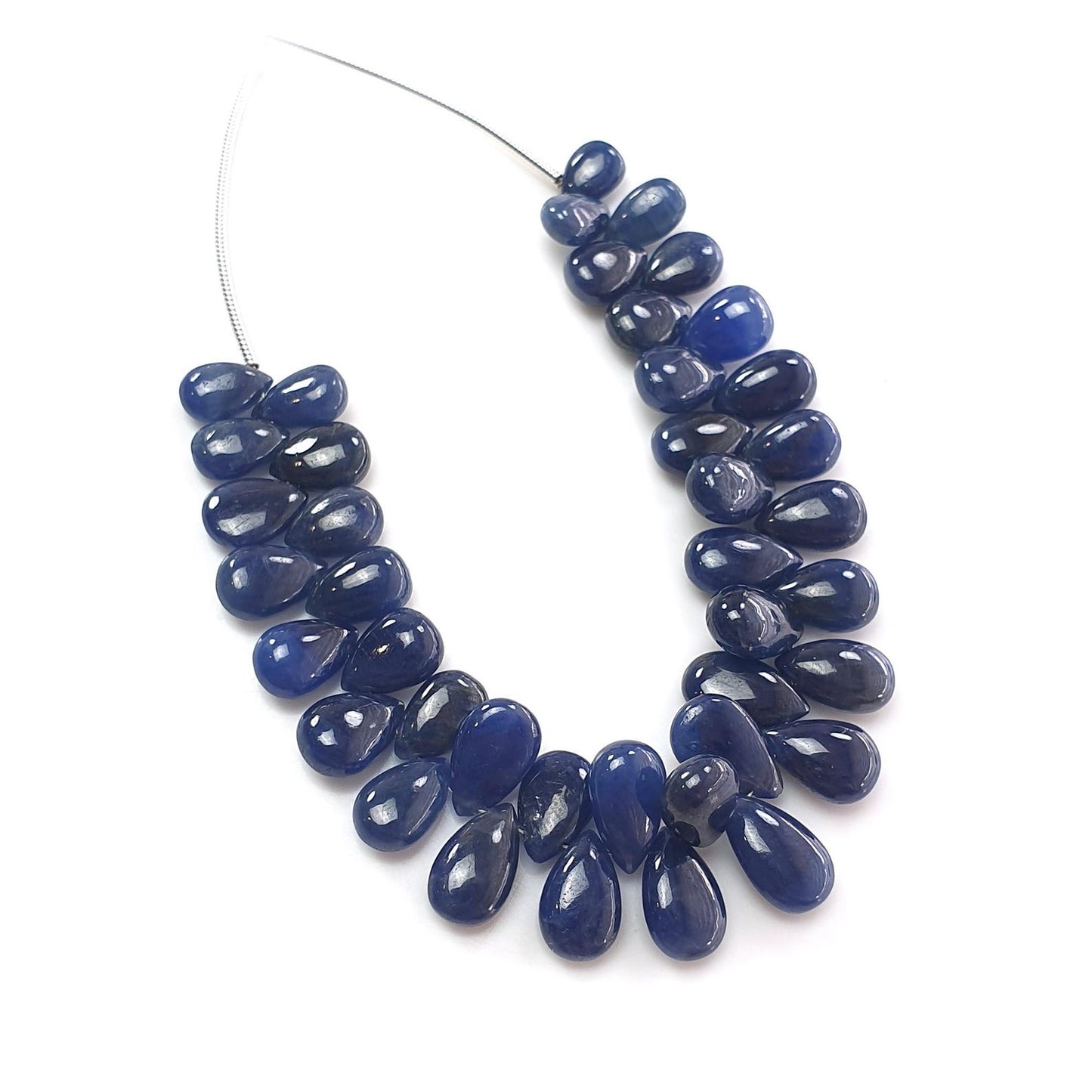 99.40cts Natural Blue Sapphire Loose Beads Plain Briolette Pear Shape 5.25"