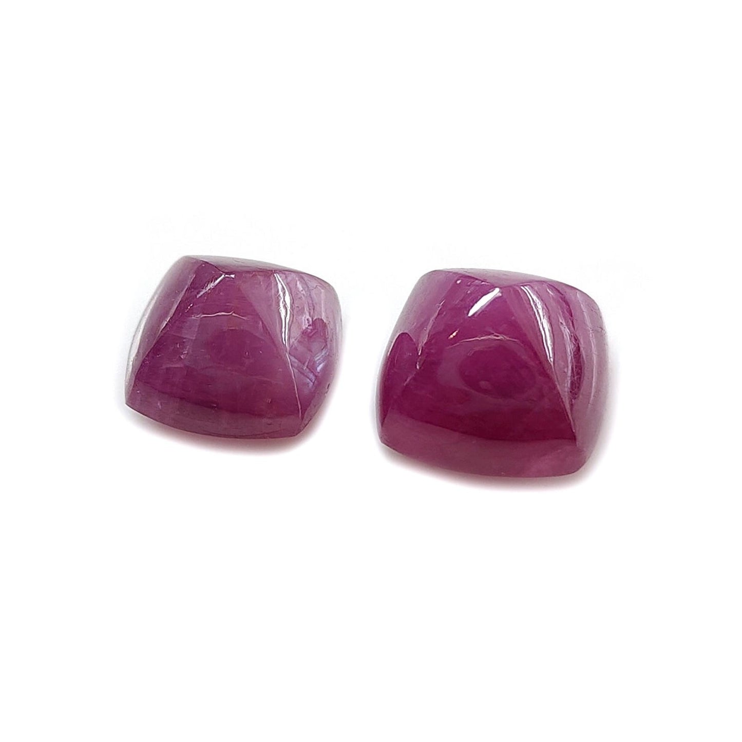 21.70cts Natural Untreated Ruby Gemstone Cabochon Sugarloaf Shape 2pcs