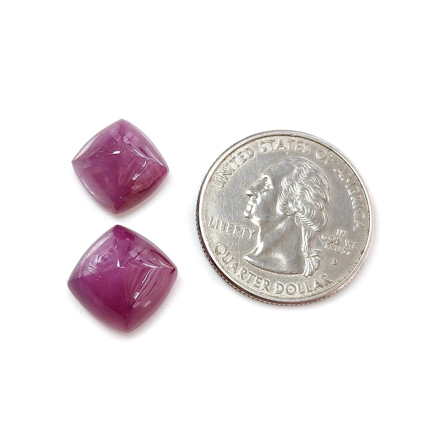 21.70cts Natural Untreated Ruby Gemstone Cabochon Sugarloaf Shape 2pcs