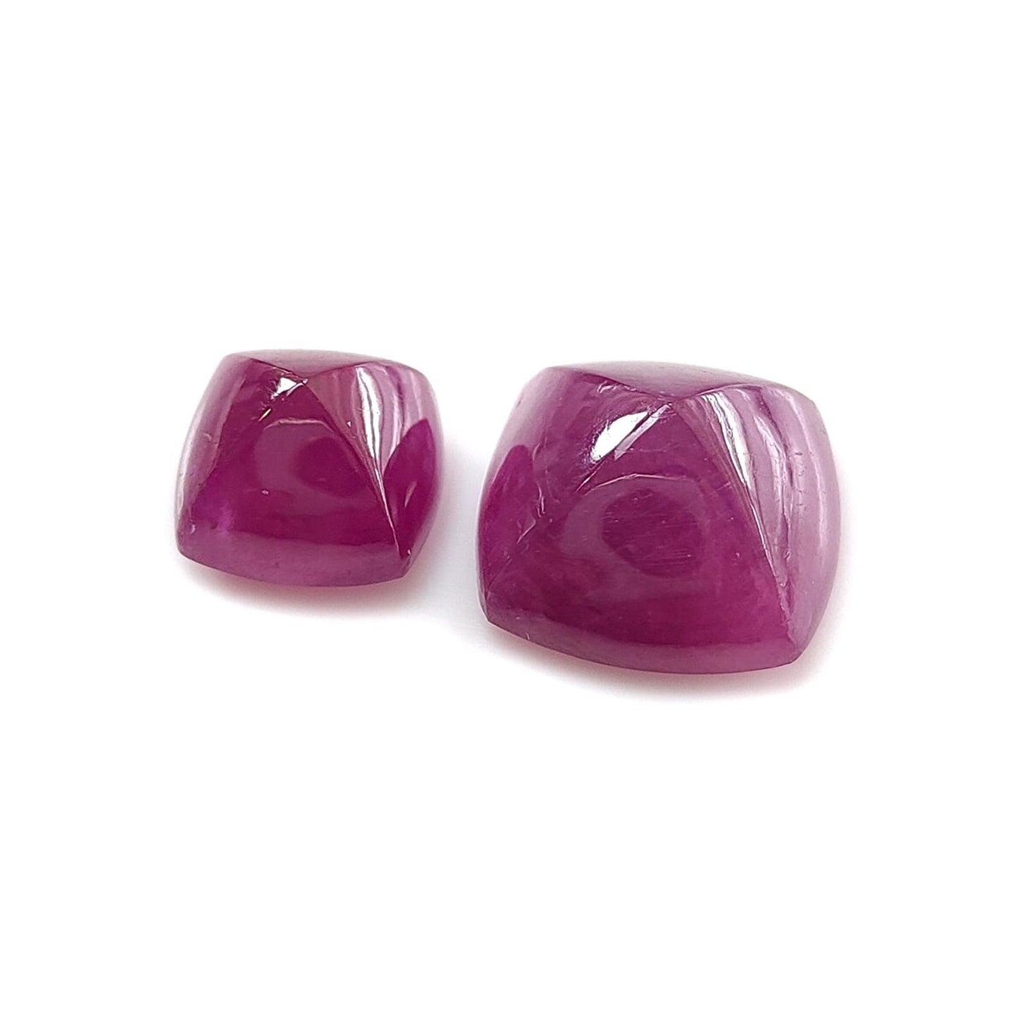 22.40cts Natural Untreated Ruby Gemstone Cabochon Sugarloaf Shape 2pcs