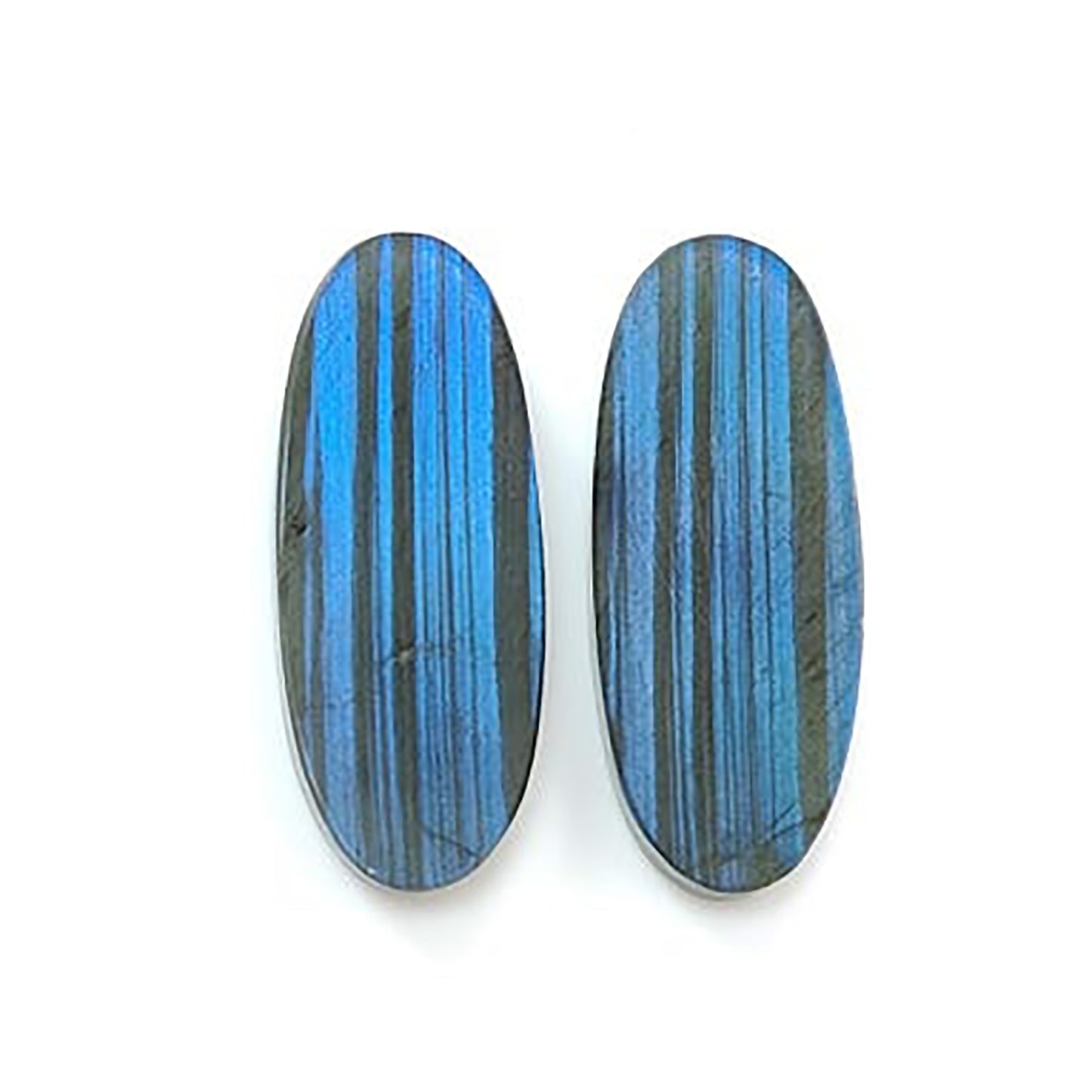 41.40cts Natural Labradorite Gemstone Flat Slices Bi-Color Oval Shape Pair