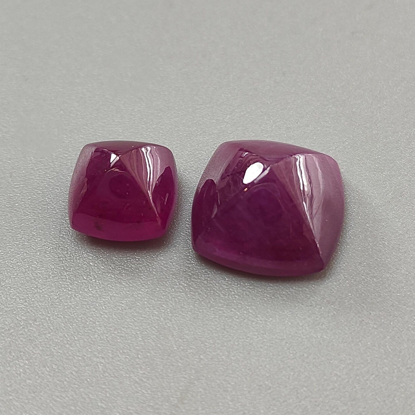 22.40cts Natural Untreated Ruby Gemstone Cabochon Sugarloaf Shape 2pcs