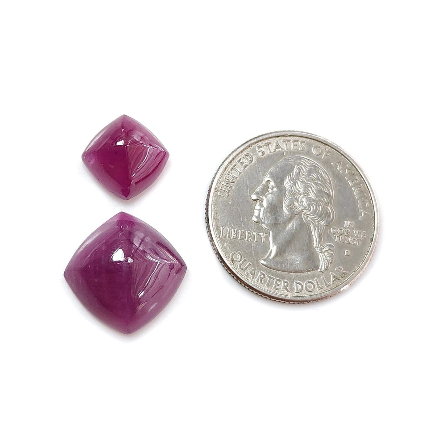 22.40cts Natural Untreated Ruby Gemstone Cabochon Sugarloaf Shape 2pcs