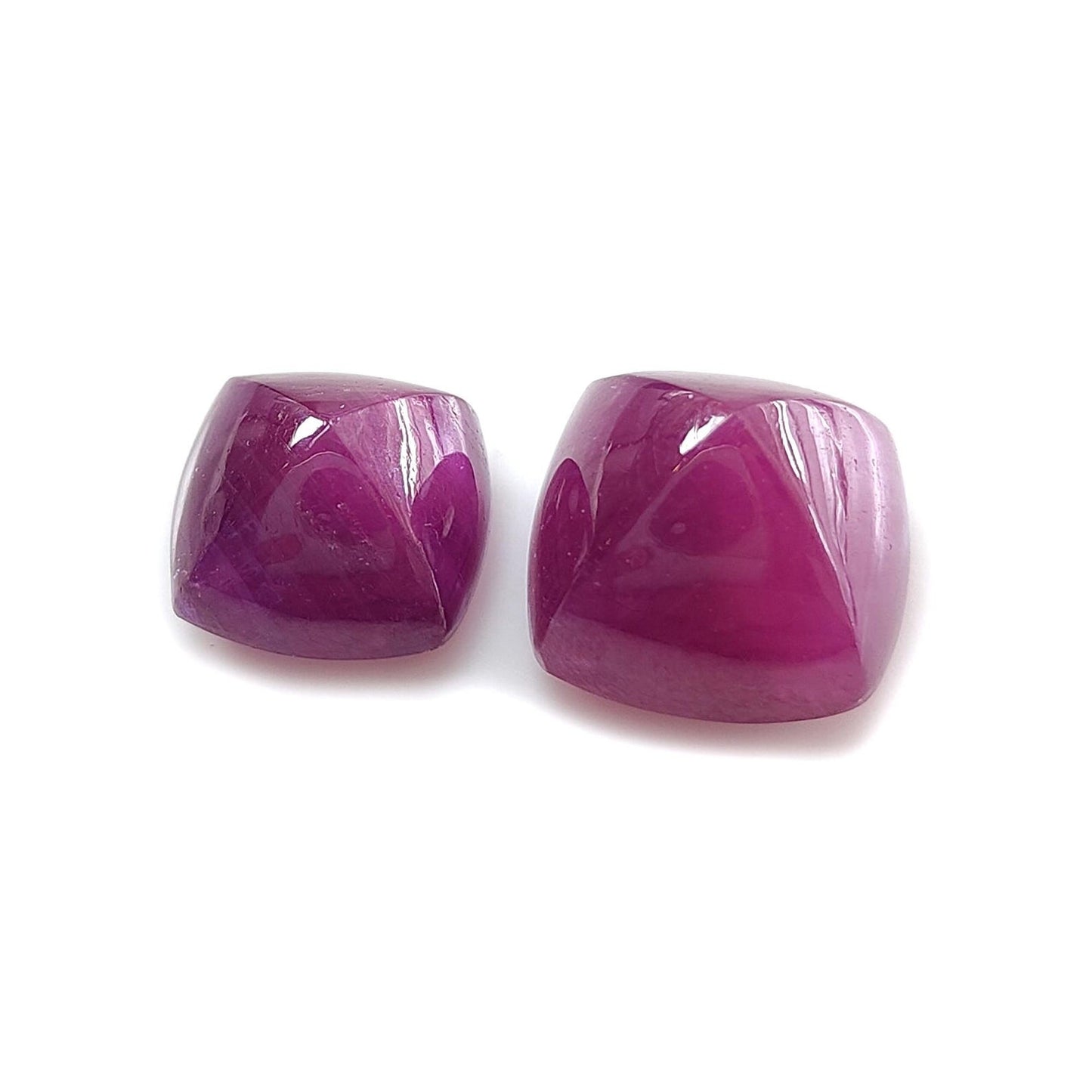 32.10cts Natural Untreated Ruby Gemstone Cabochon Sugarloaf Shape 2pcs