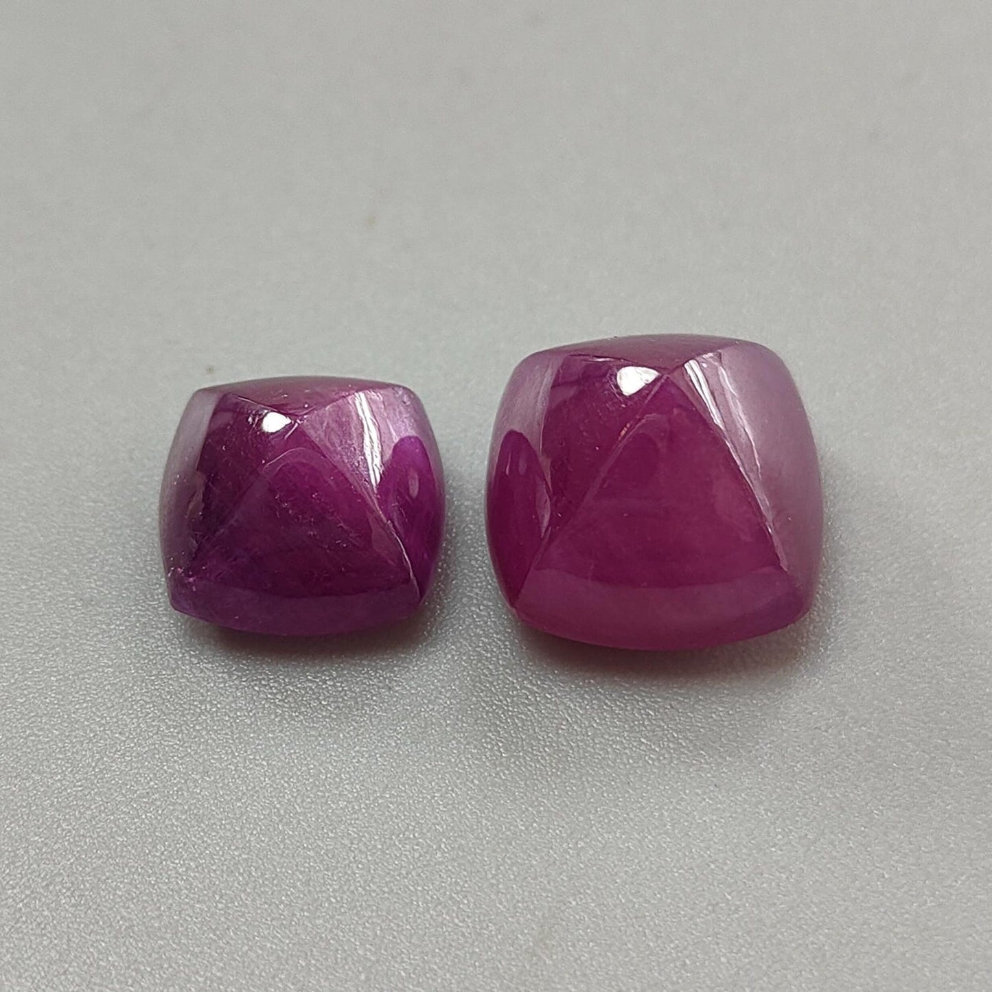 32.10cts Natural Untreated Ruby Gemstone Cabochon Sugarloaf Shape 2pcs