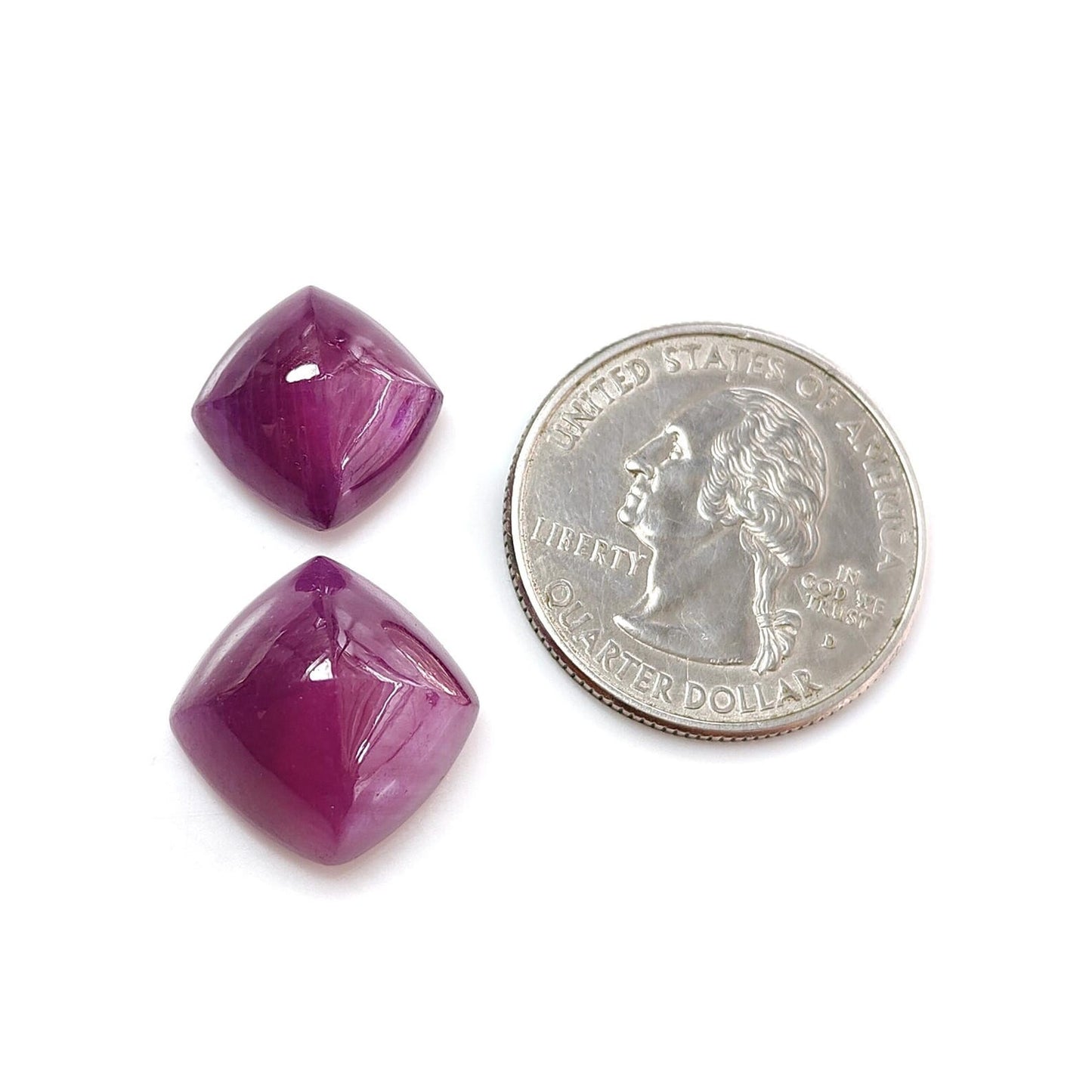 32.10cts Natural Untreated Ruby Gemstone Cabochon Sugarloaf Shape 2pcs