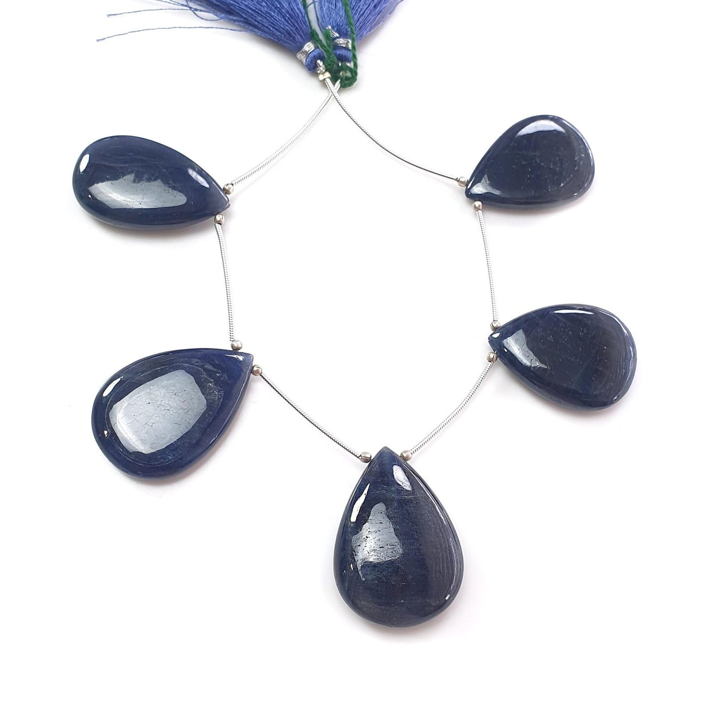 295.00cts Natural Blue Sapphire Plain Almond Loose Beads 31*21mm - 34.5*24.5mm